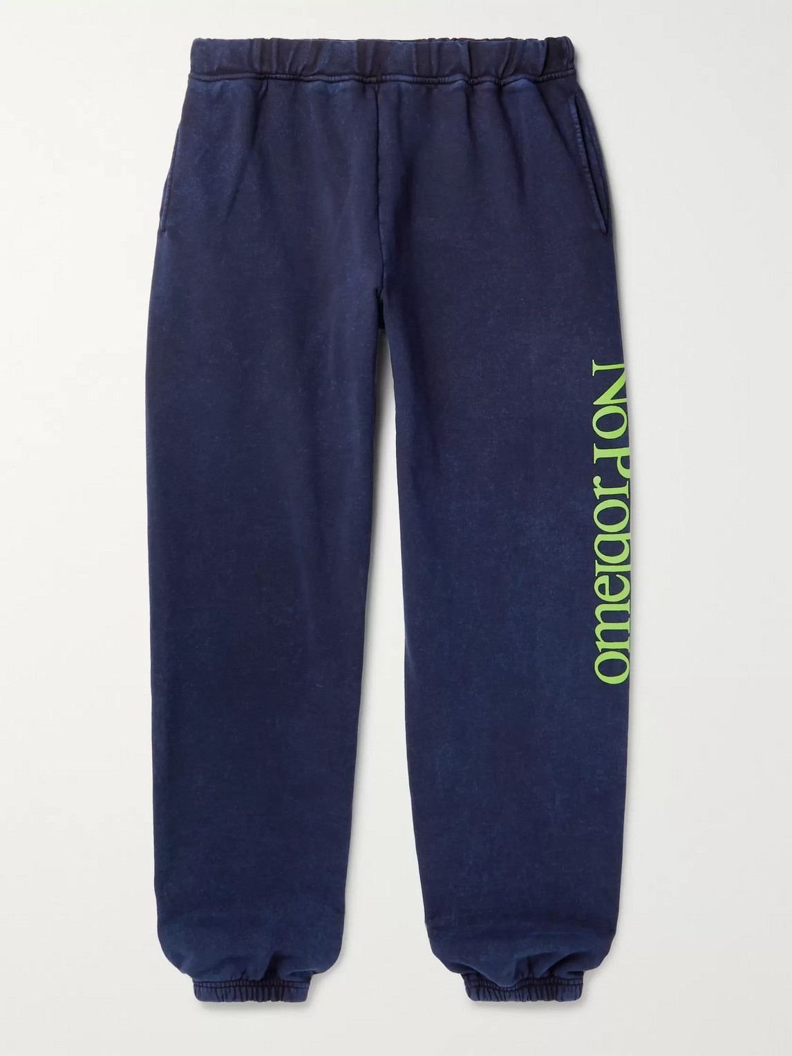 ARIES NO PROBLEMO TAPERED ACID-WASHED FLEECE-BACK COTTON-JERSEY SWEATtrousers
