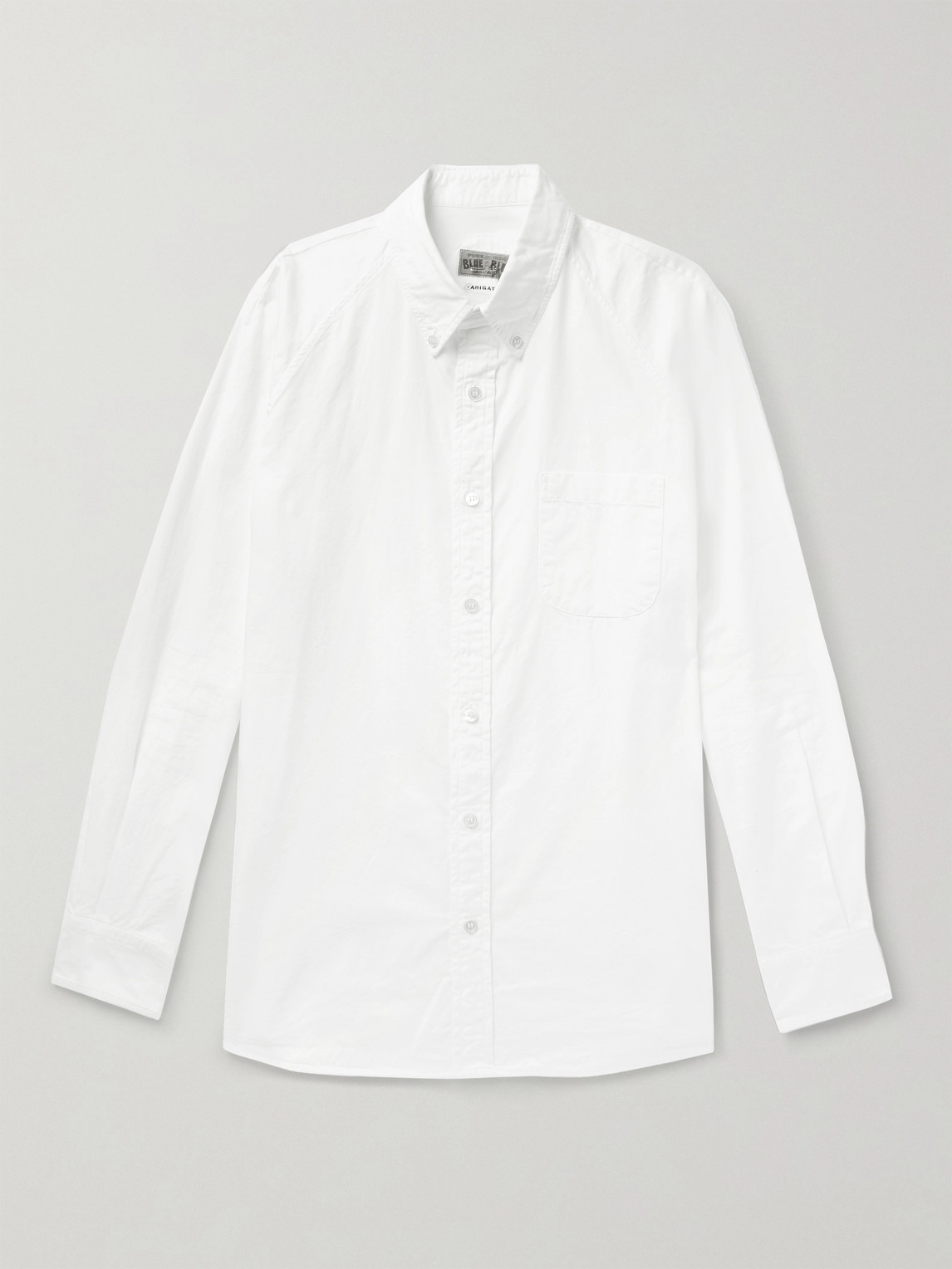 Blue Blue Japan Button-down Collar Cotton Oxford Shirt In White