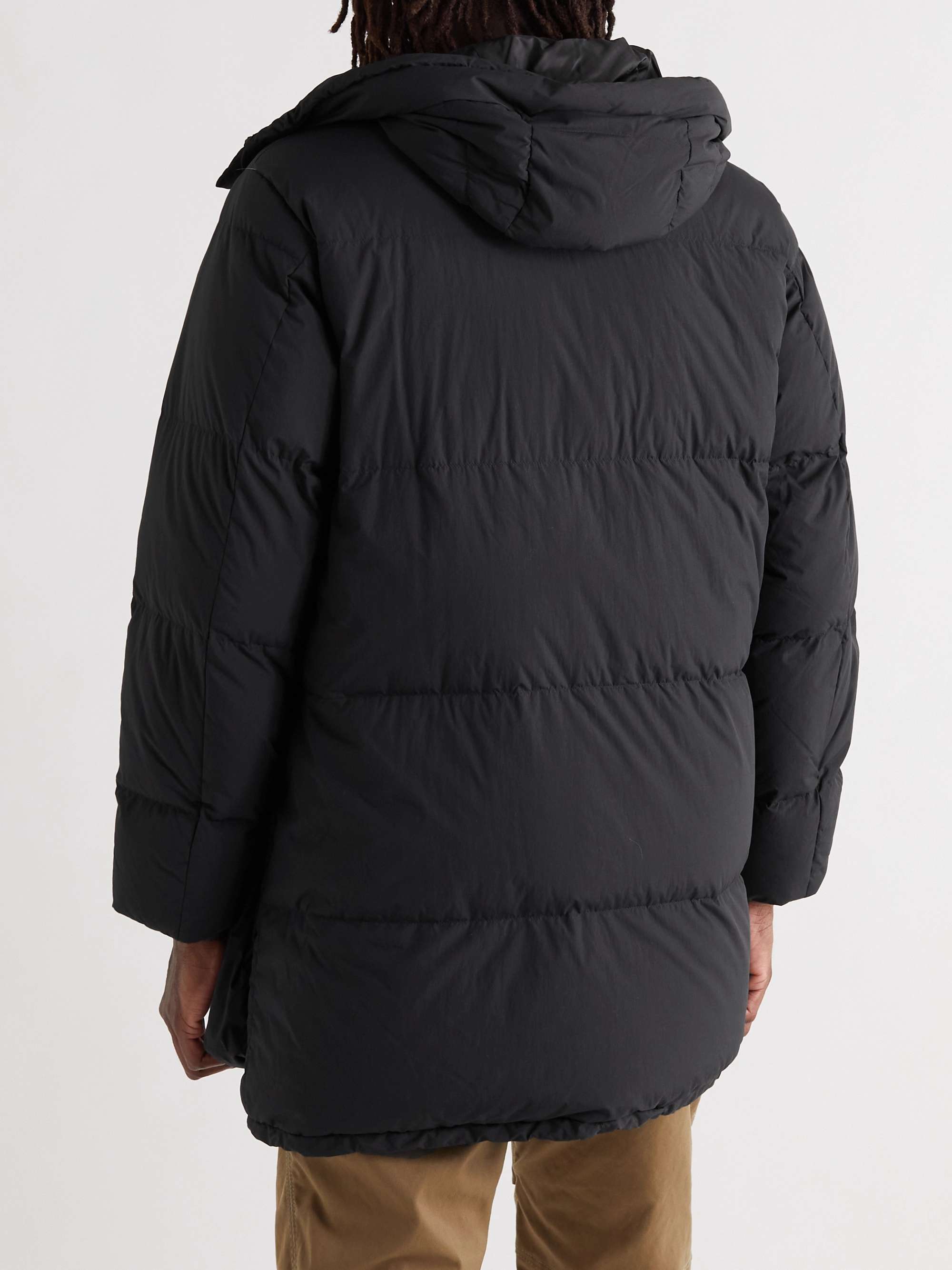 SNOW PEAK Quilted Ripstop-Shell Hooded Down Coat