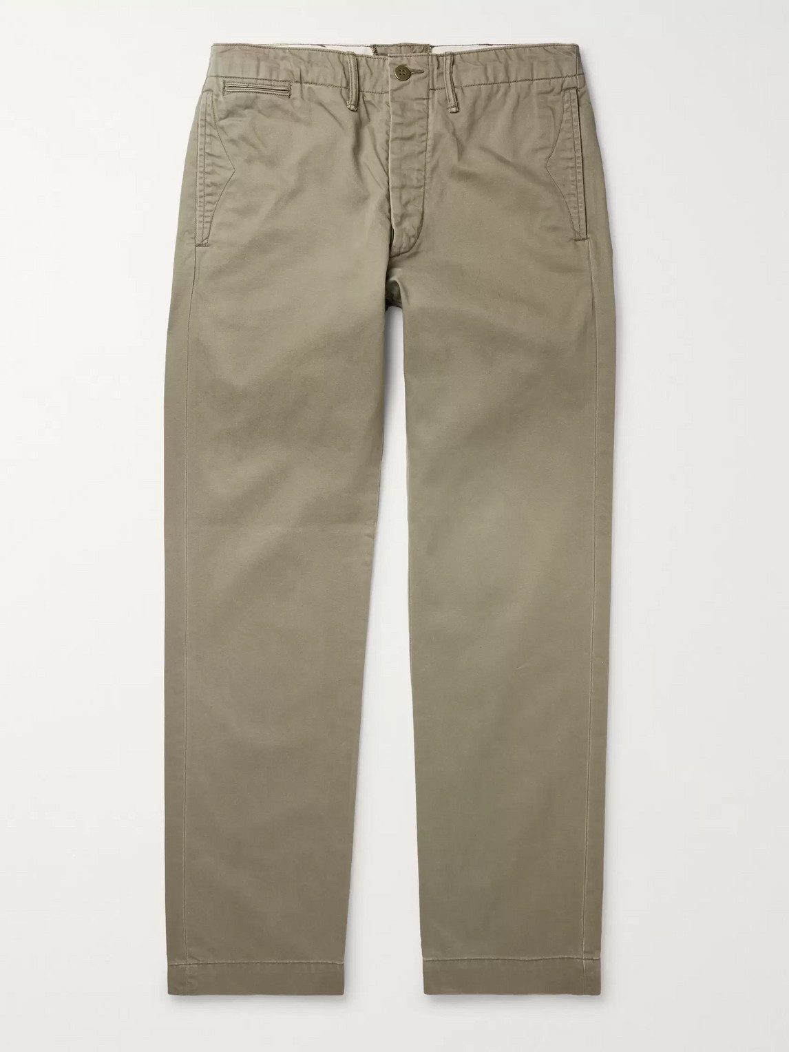 Rrl Cotton-twill Chinos In Green