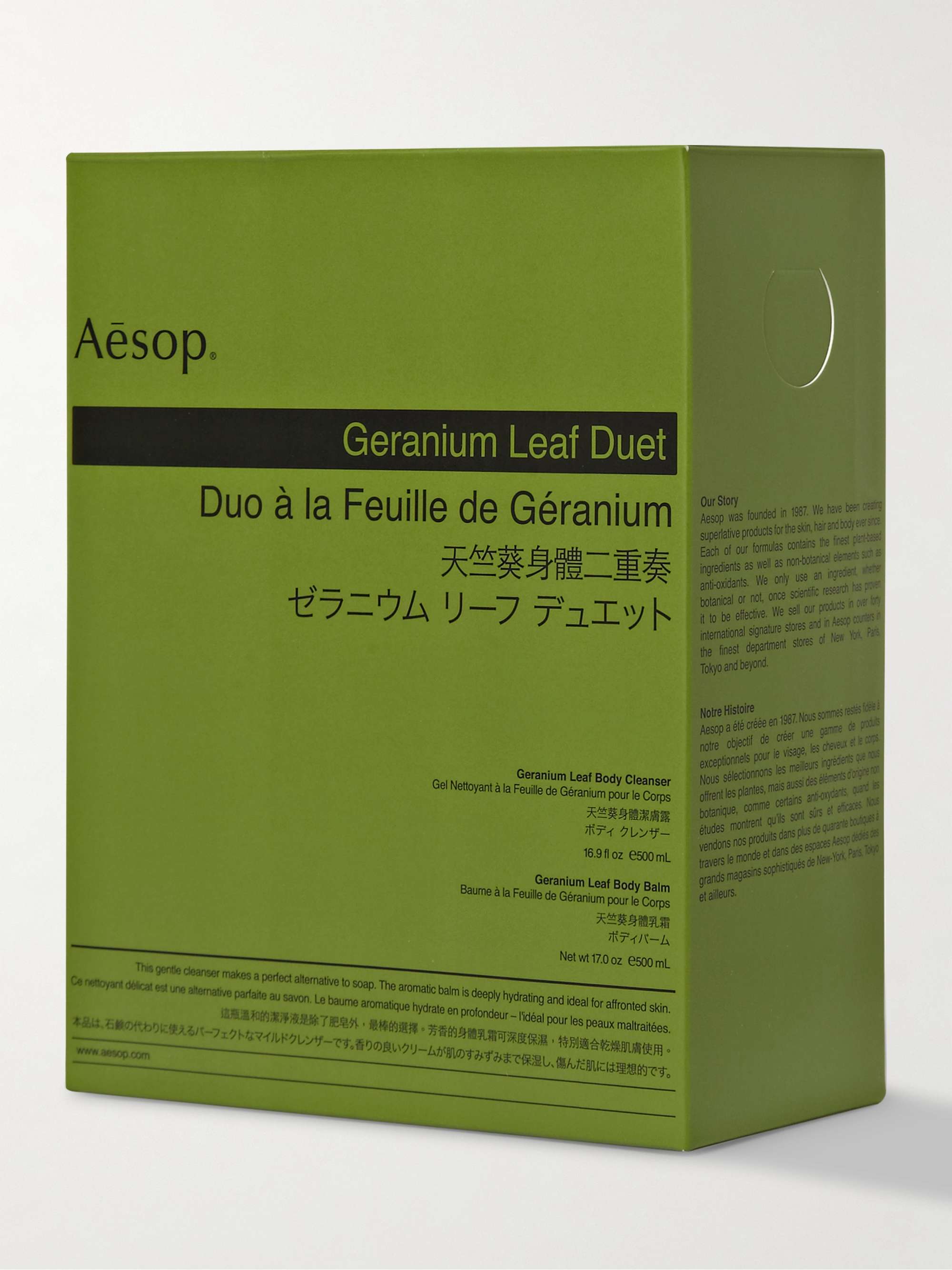 AESOP Geranium Leaf Duet Body Cleanser and Balm, 2 x 500ml