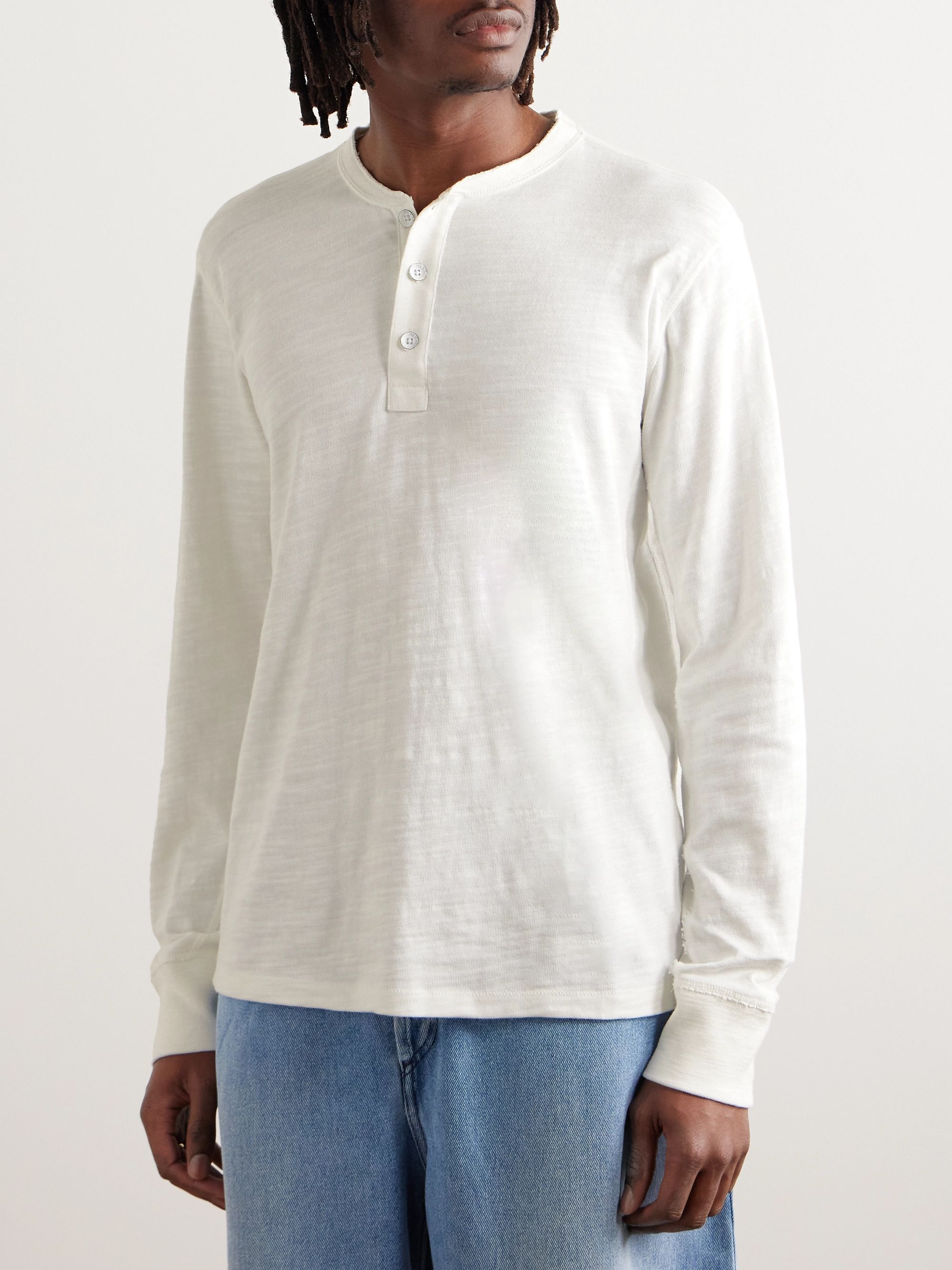 Off-white Cotton-Jersey Henley T-Shirt | RAG & BONE | MR PORTER
