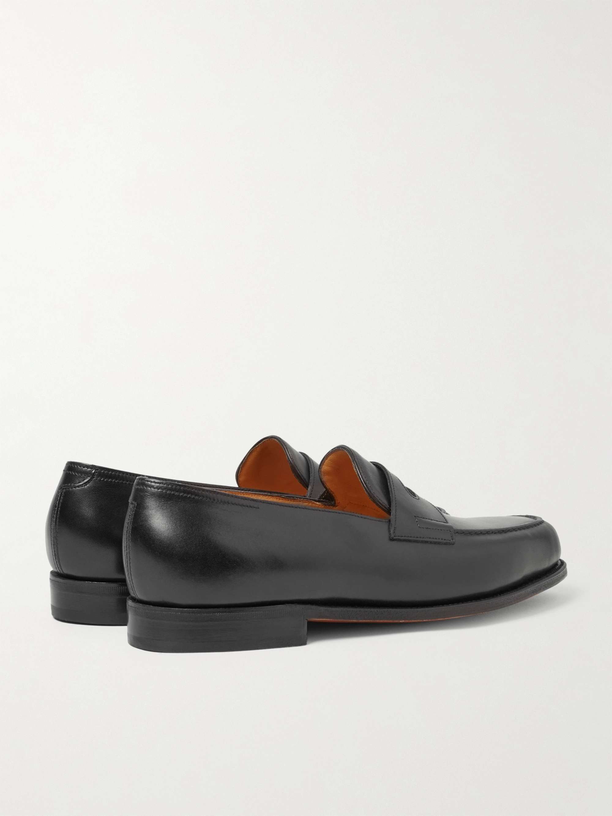 JOHN LOBB Lopez Textured-Leather Penny Loafers