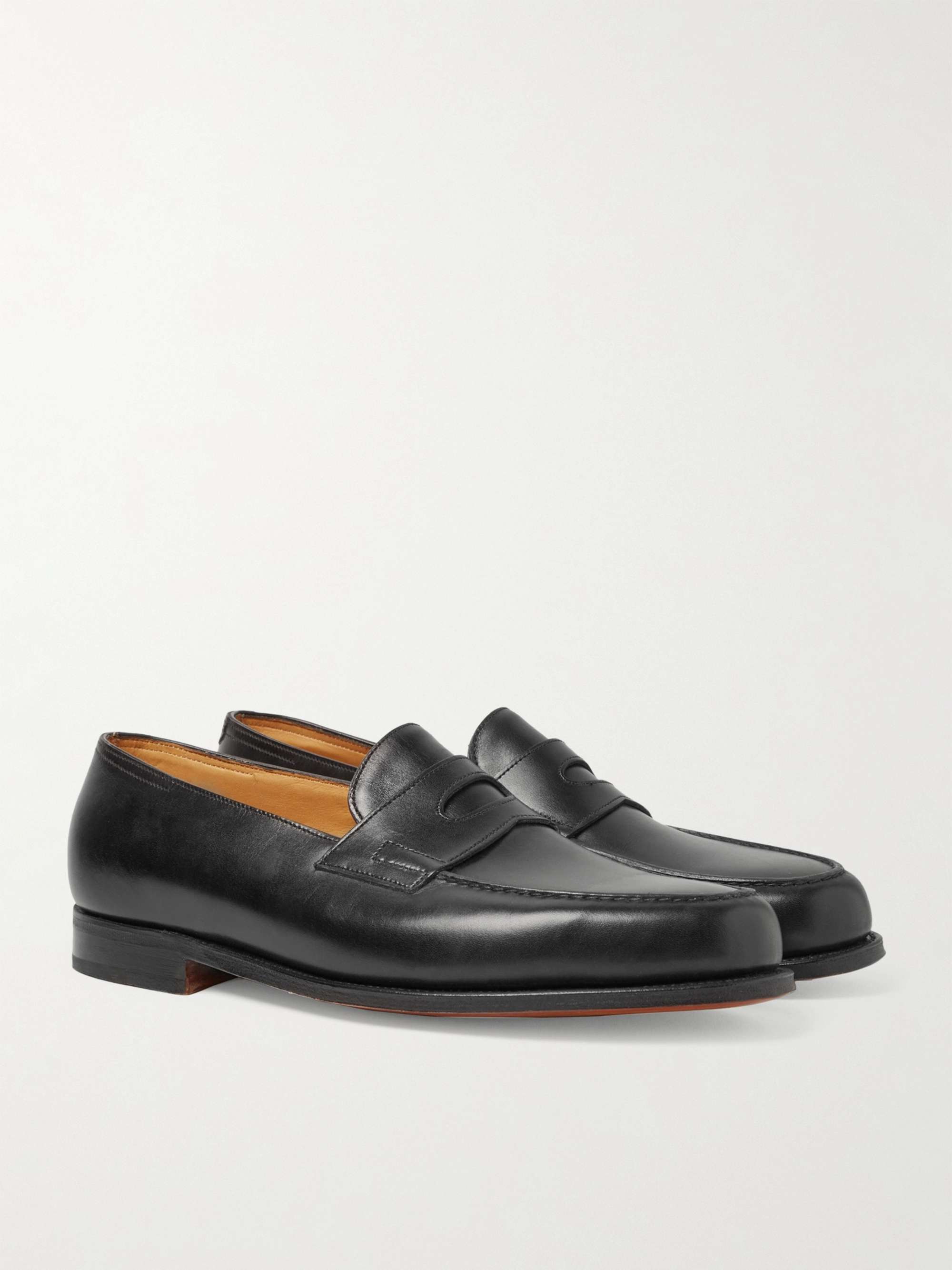 JOHN LOBB Lopez Textured-Leather Penny Loafers