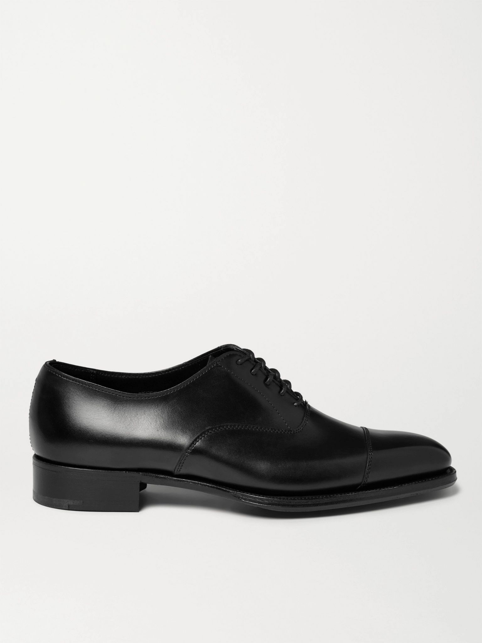 Black + George Cleverley Leather Oxford Shoes | KINGSMAN | MR PORTER
