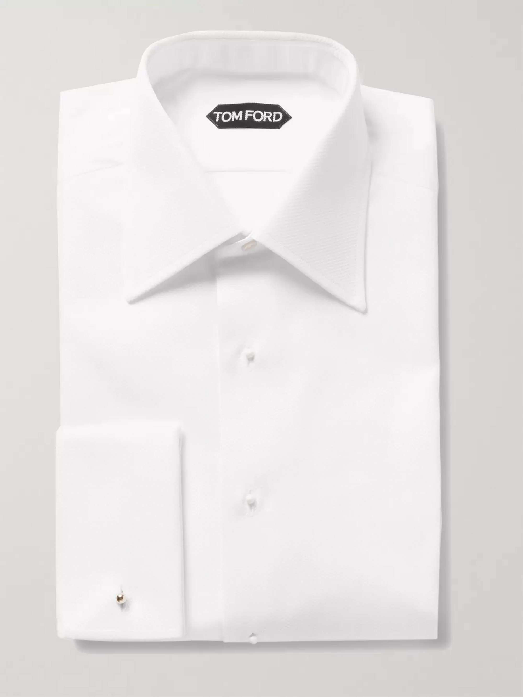 mrporter.com | White Slim-Fit Bib-Front Double-Cuff Cotton Tuxedo Shirt