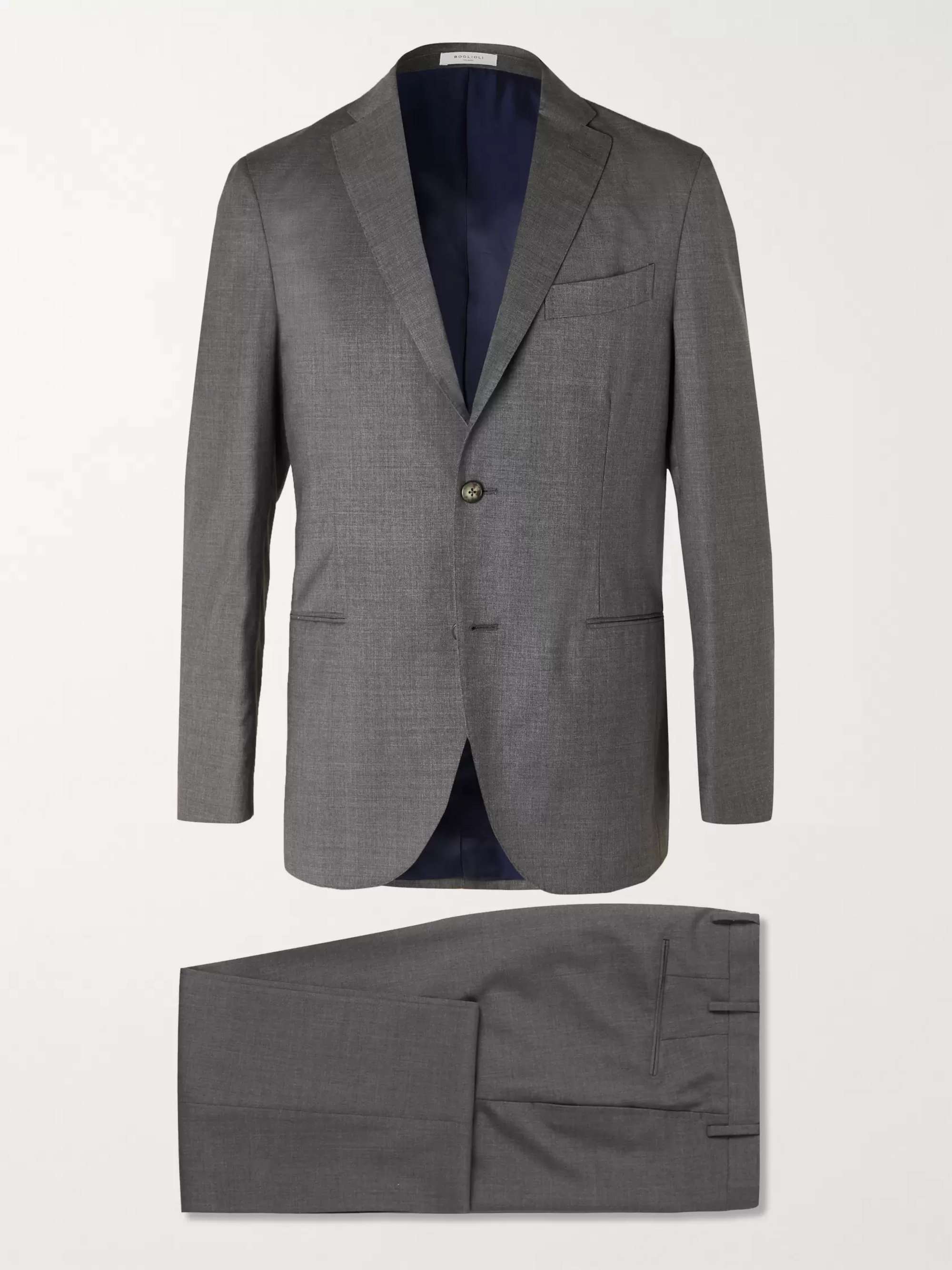 BOGLIOLI Grey Slim-Fit Virgin Wool Suit