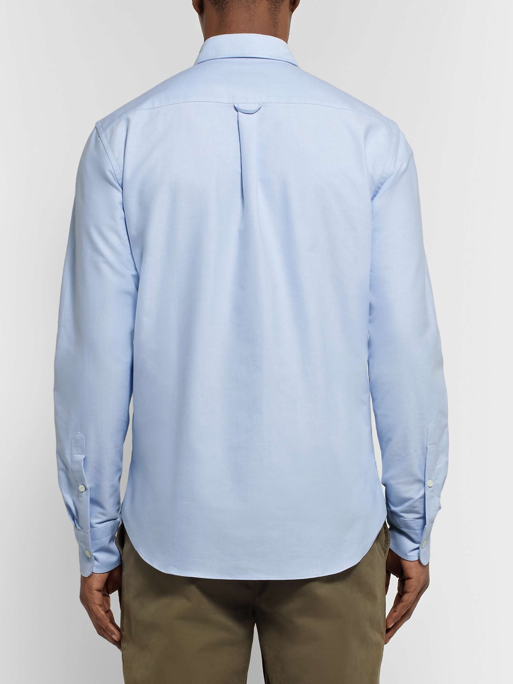 MAISON KITSUNÉ Slim-Fit Button-Down Collar Logo-Appliquéd Cotton Oxford Shirt
