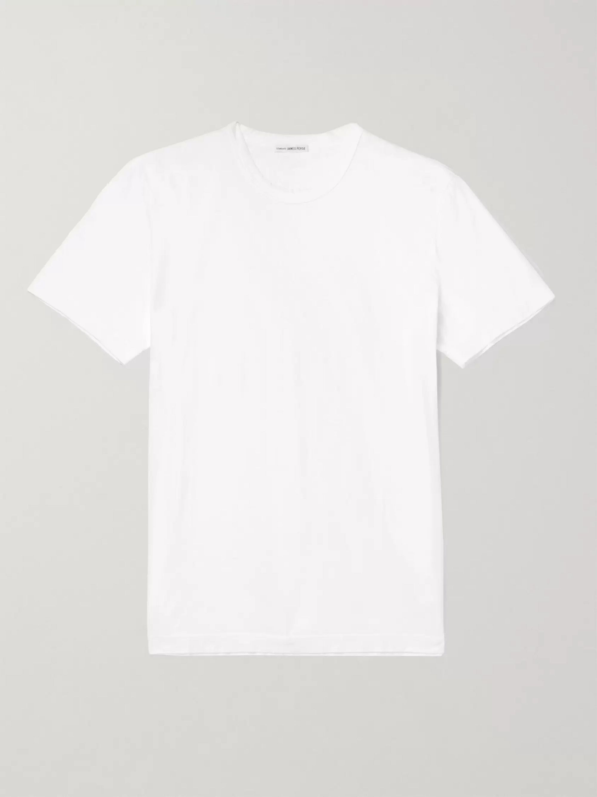 White Combed Cotton Jersey T-Shirt 