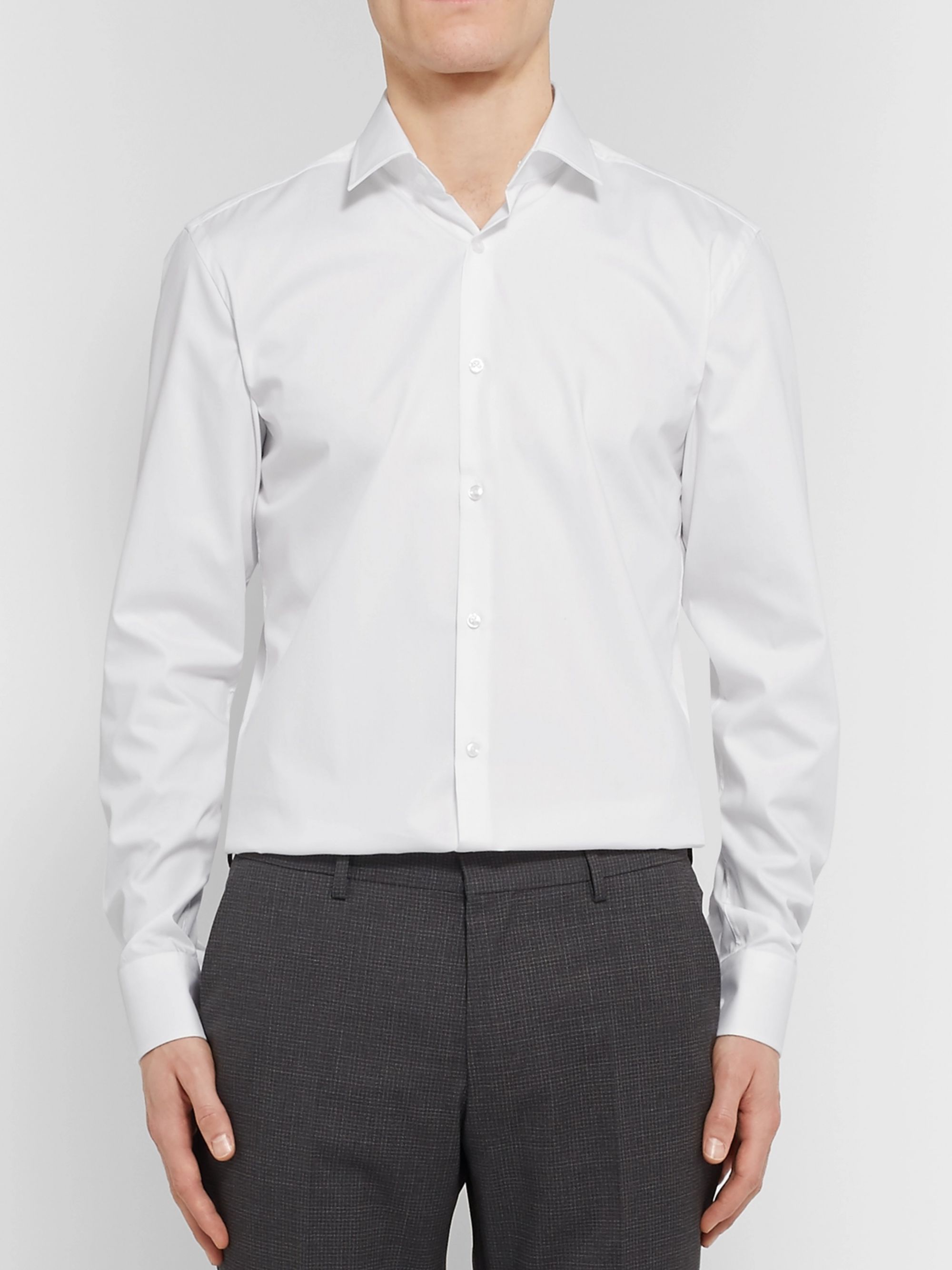 White White Jenno Slim-Fit Cotton Shirt 
