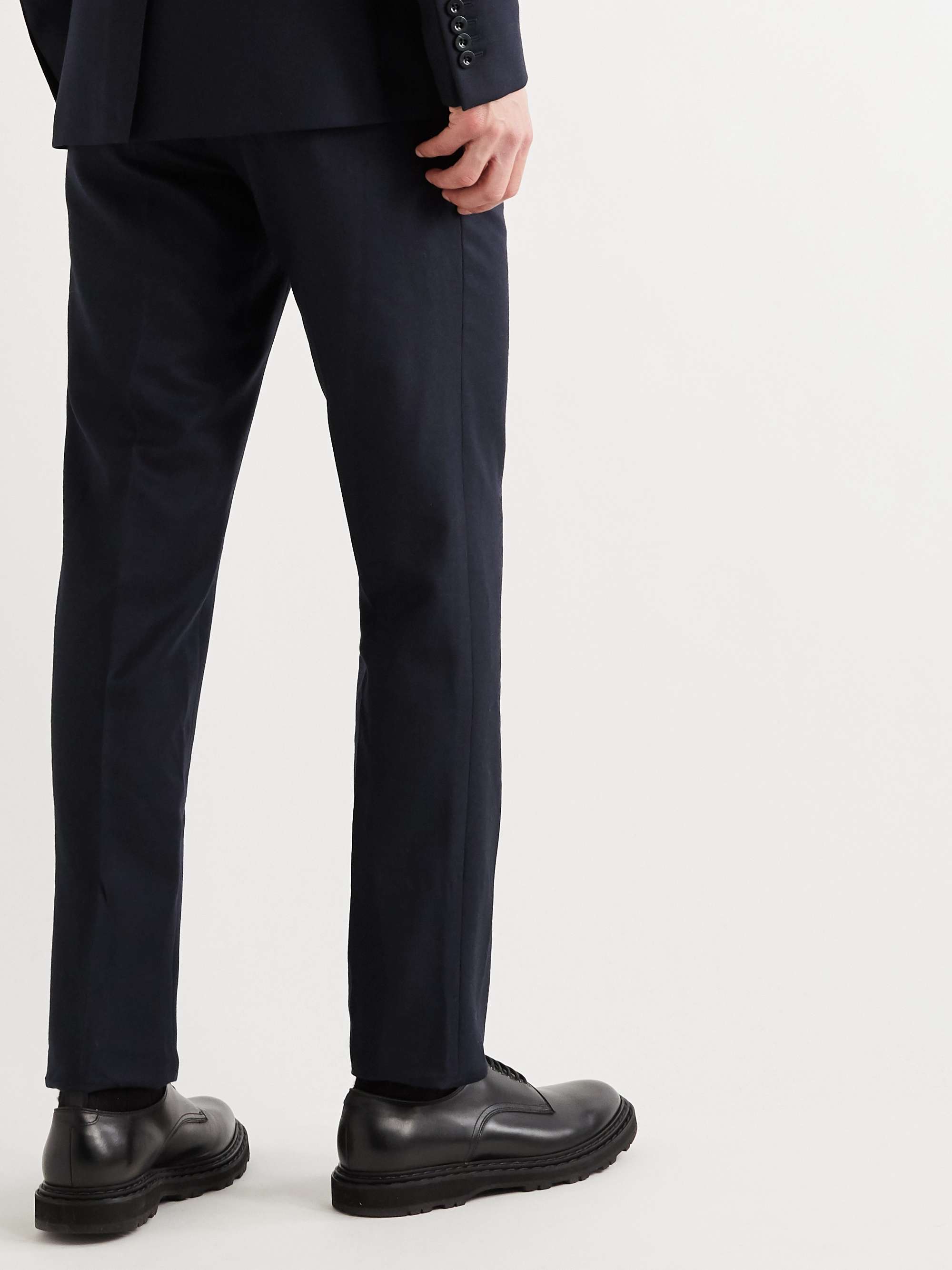 MR P. Slim-Fit Grey Worsted Wool Trousers