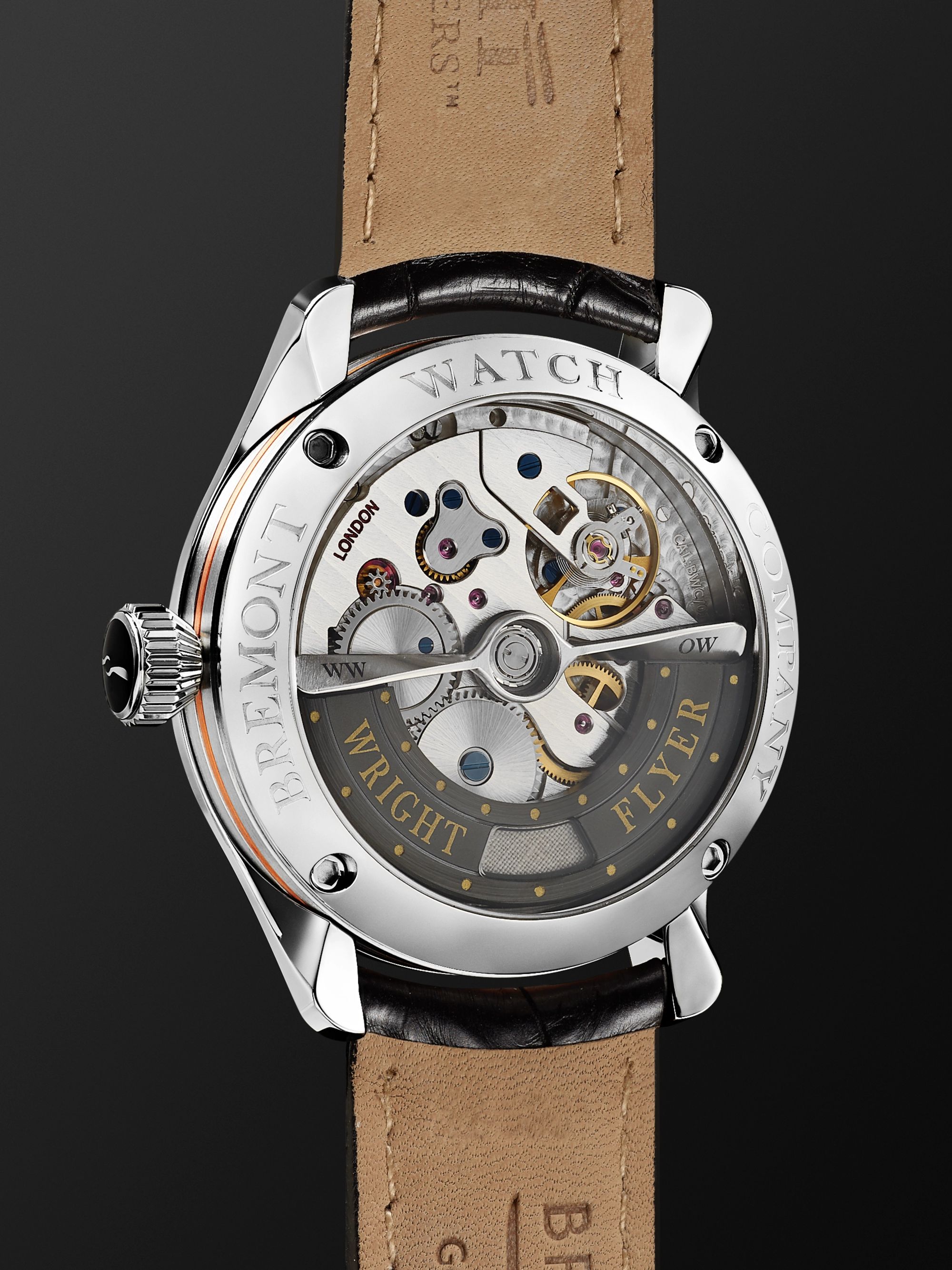 BREMONT Wright Flyer Limited Edition Automatic 43mm Stainless Steel and Leather Watch, Ref. No. WF-SS