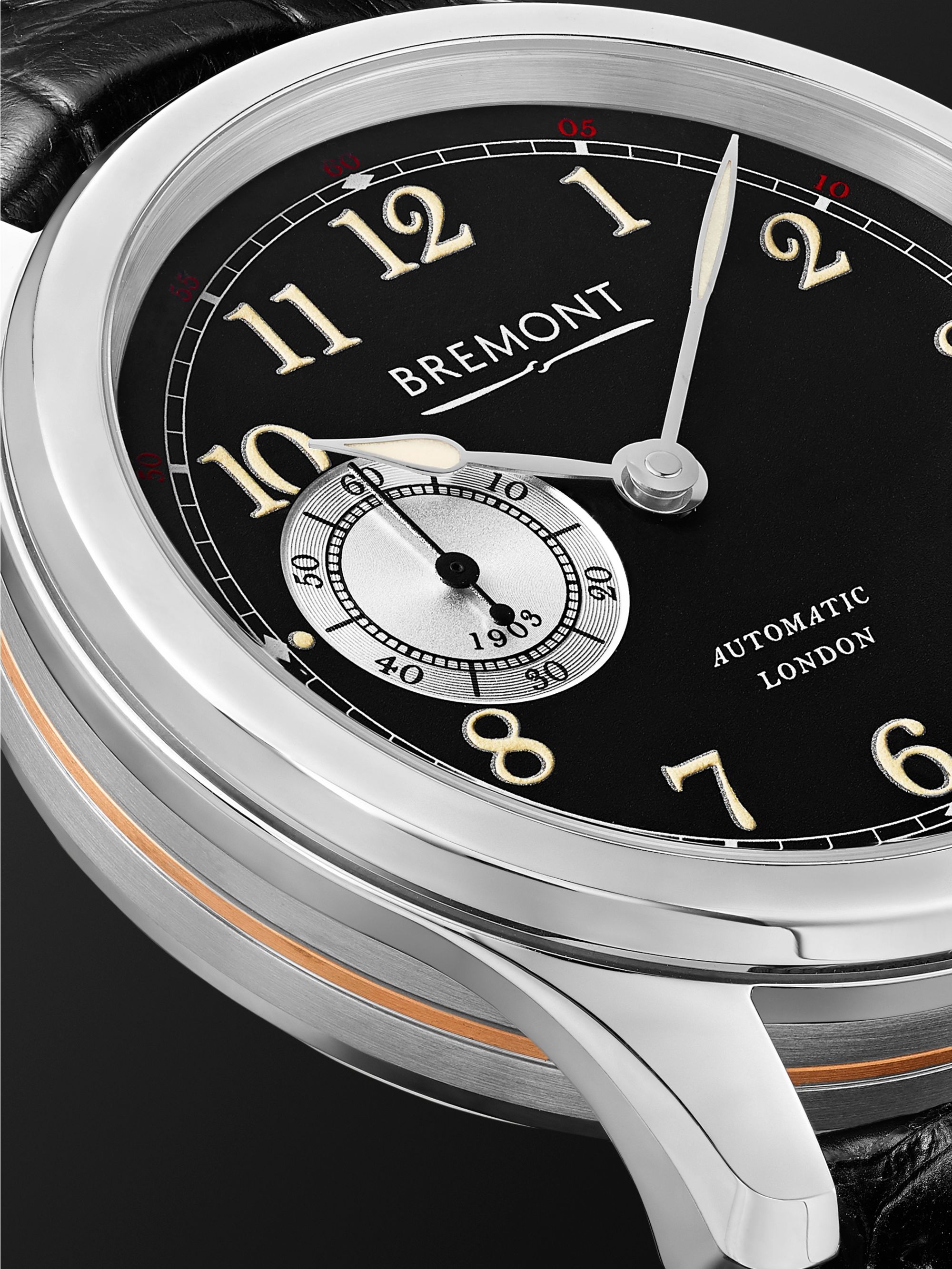 BREMONT Wright Flyer Limited Edition Automatic 43mm Stainless Steel and Leather Watch, Ref. No. WF-SS