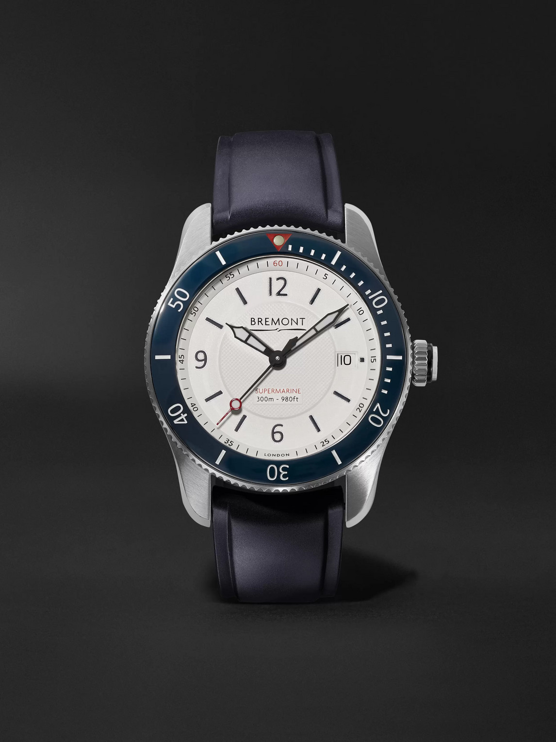 Bremont Supermarine S300 White Automatic 40mm Stainless Steel And Rubber Watch, Ref. S300-wh-r-s