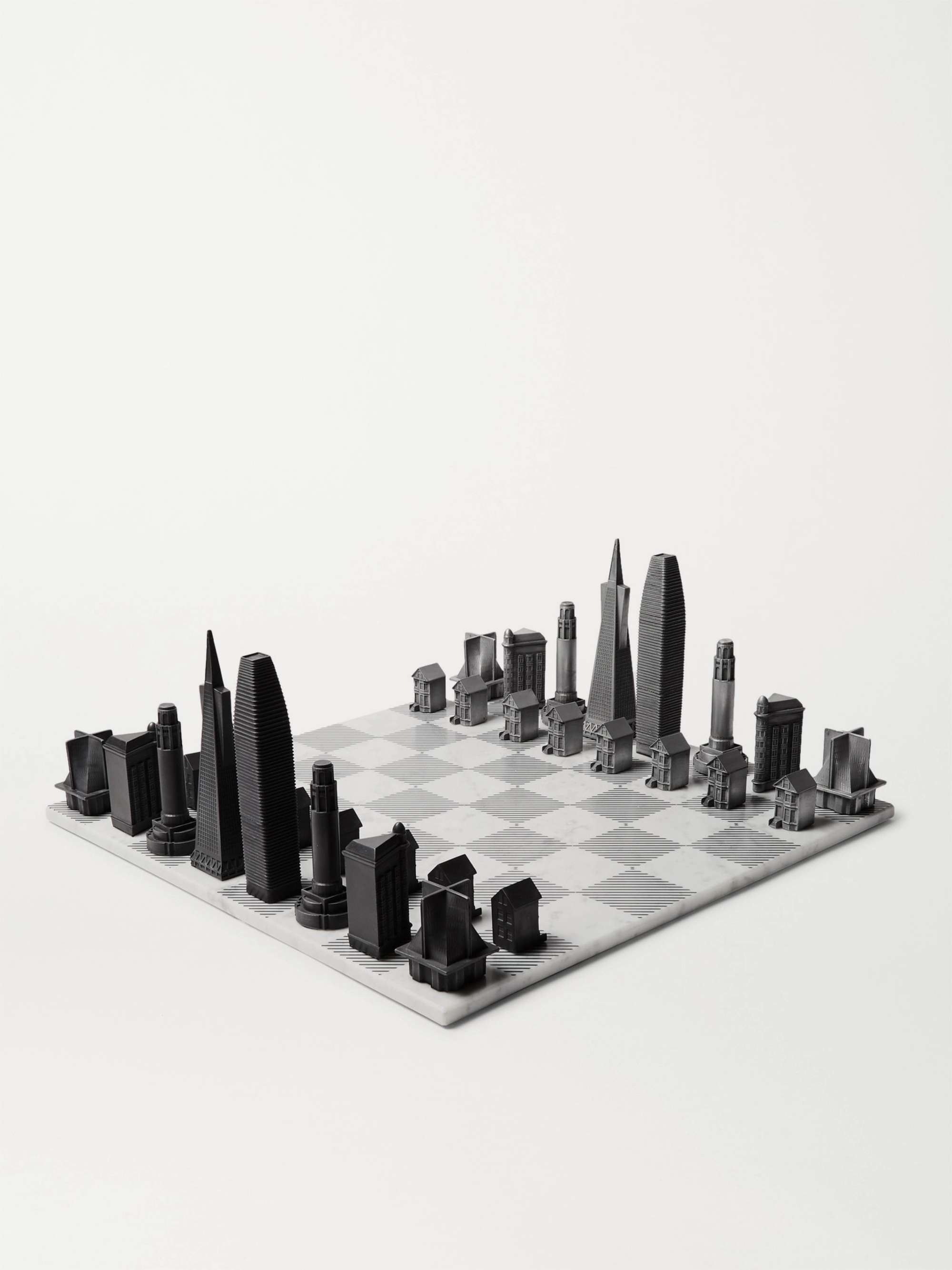 Skyline Chess Paris Marble and Metal Chess Set