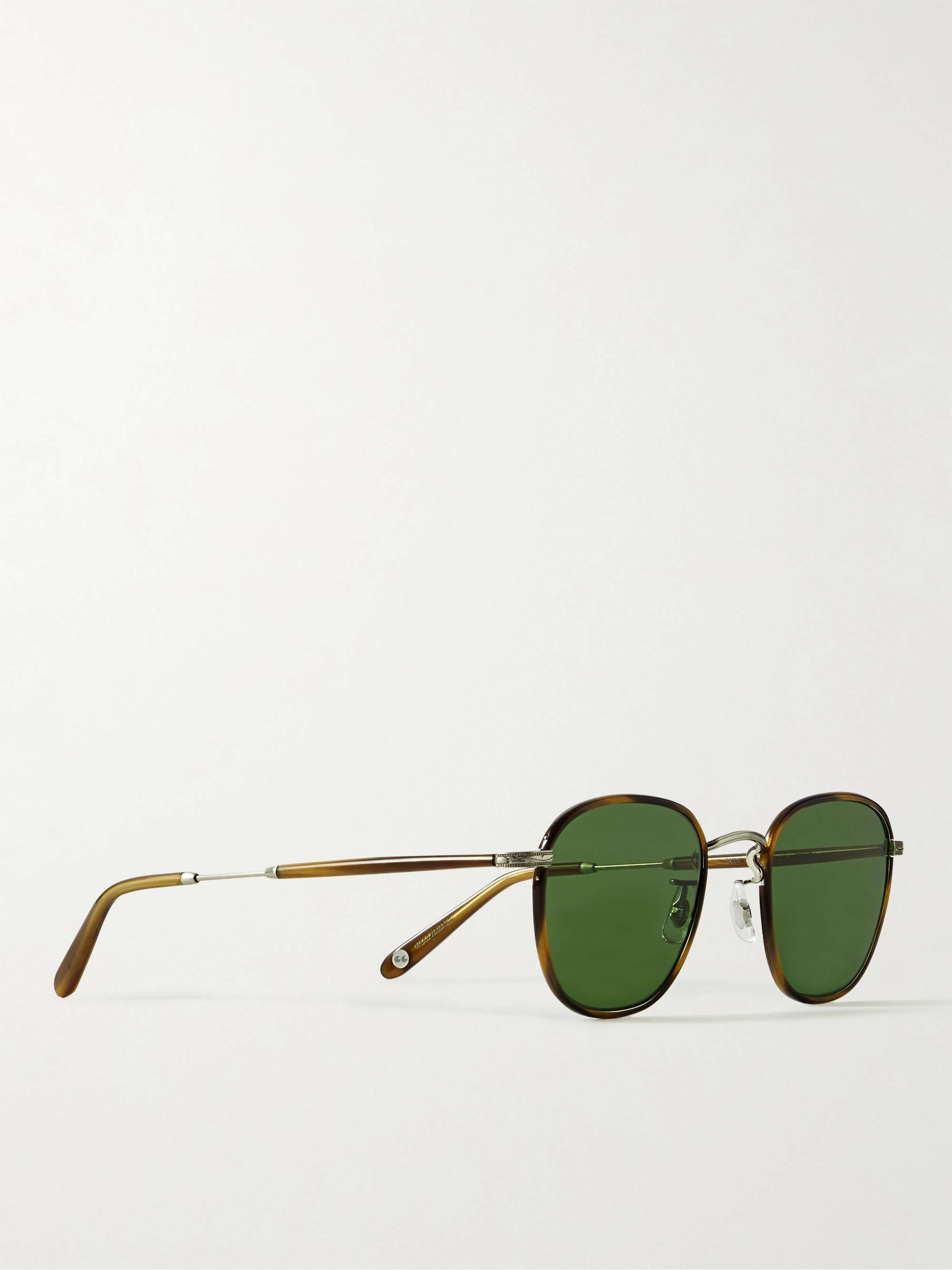 GARRETT LEIGHT CALIFORNIA OPTICAL Grant D-Frame Tortoiseshell Acetate and Stainless Steel Sunglasses