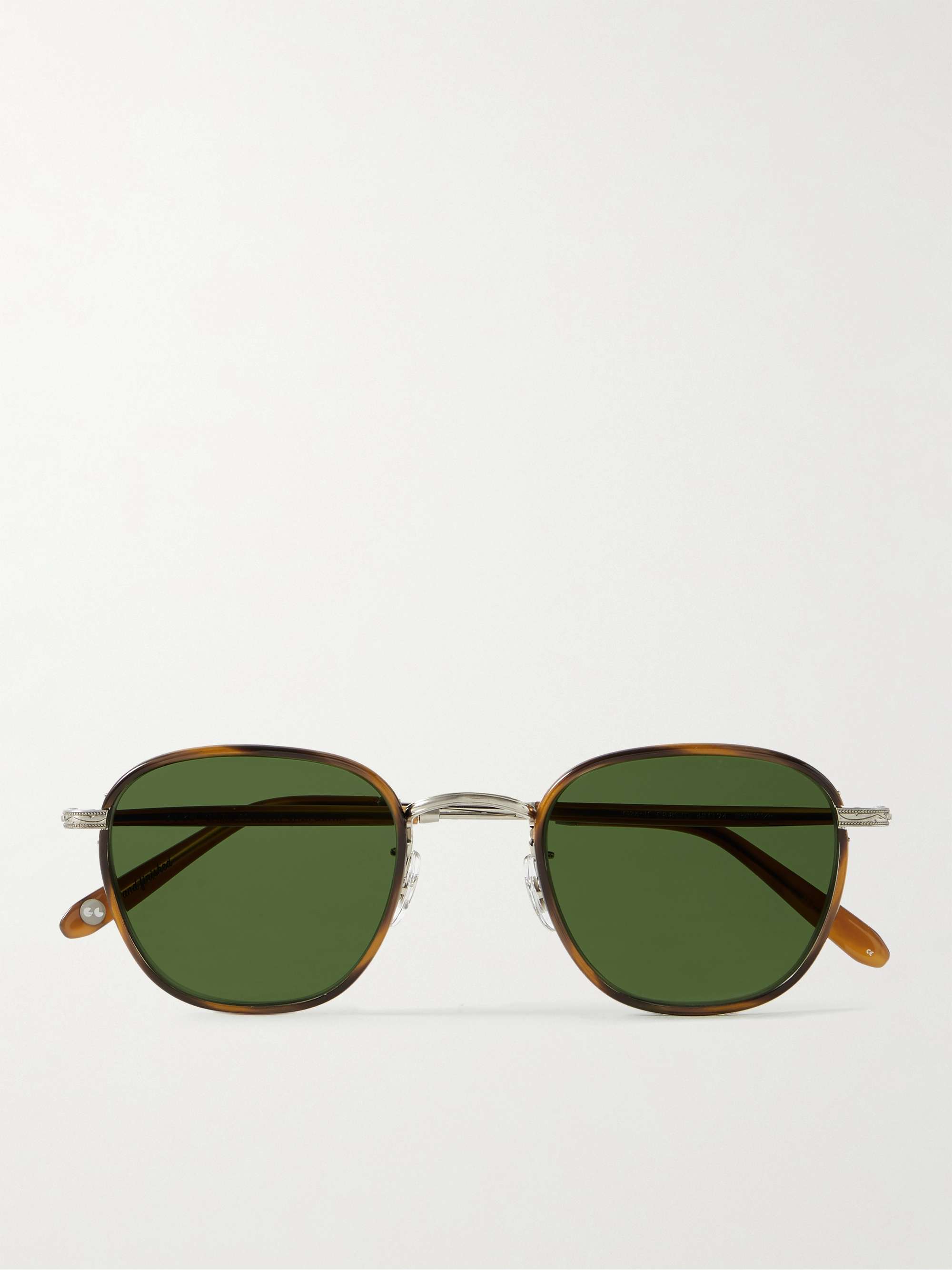 GARRETT LEIGHT CALIFORNIA OPTICAL Grant D-Frame Tortoiseshell Acetate and Stainless Steel Sunglasses
