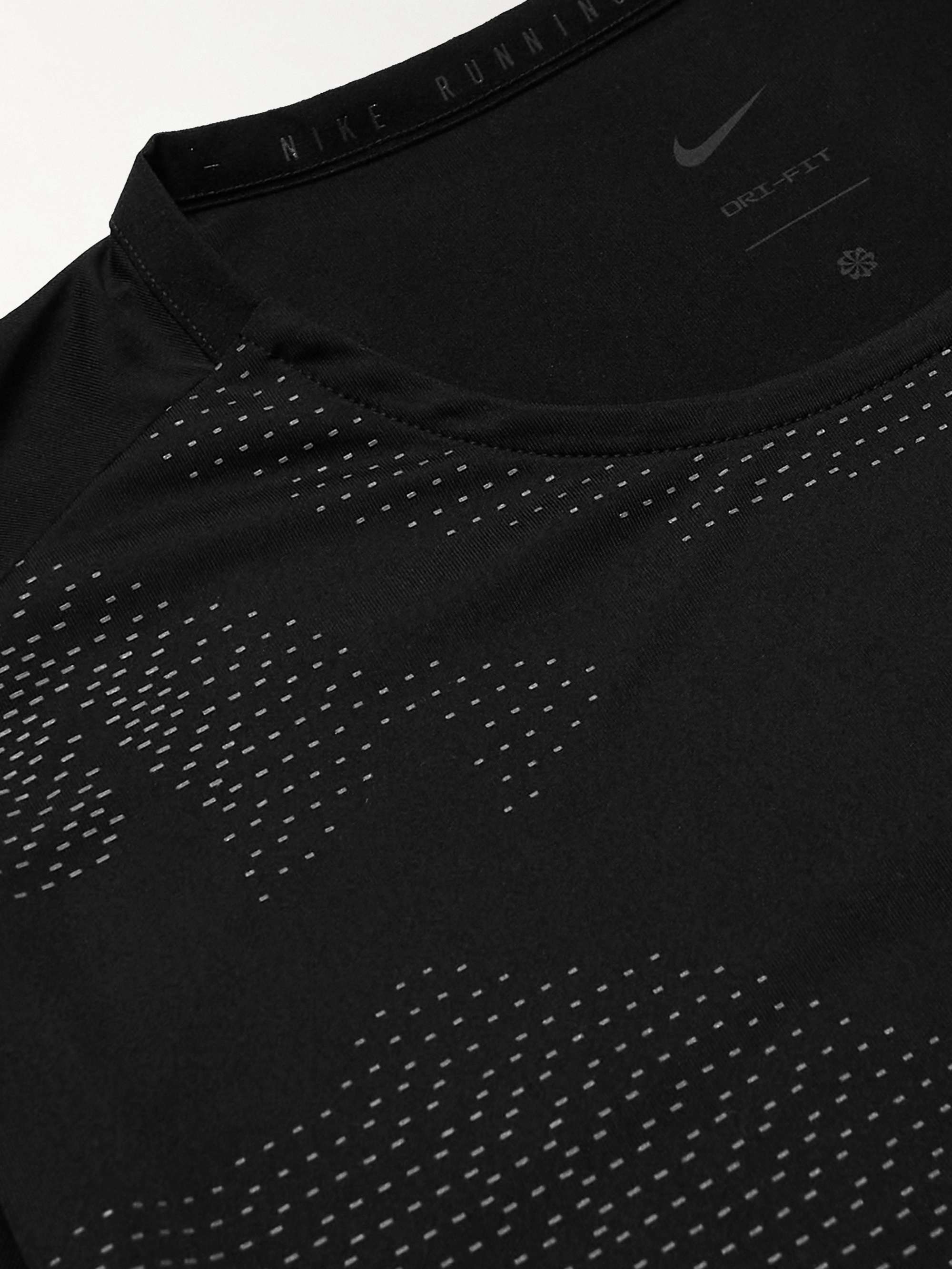 NIKE RUNNING Reflective-Trimmed Dri-FIT Jersey Top