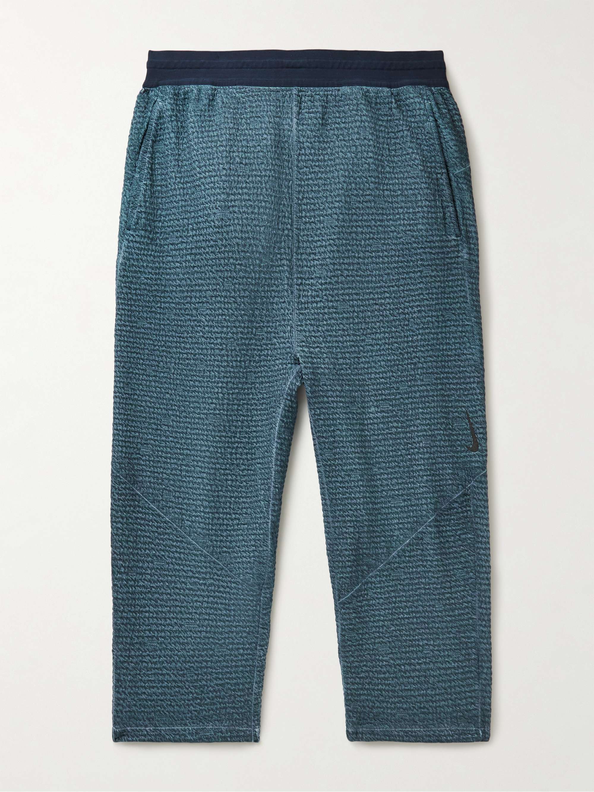 NIKE TRAINING Cropped Cotton-Blend Dri-FIT Yoga Sweatpants