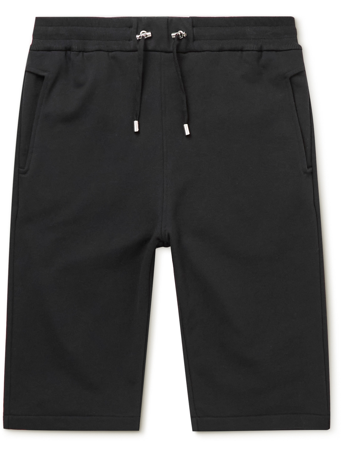 Slim-Fit Logo-Flocked Cotton-Jersey Drawstring Shorts