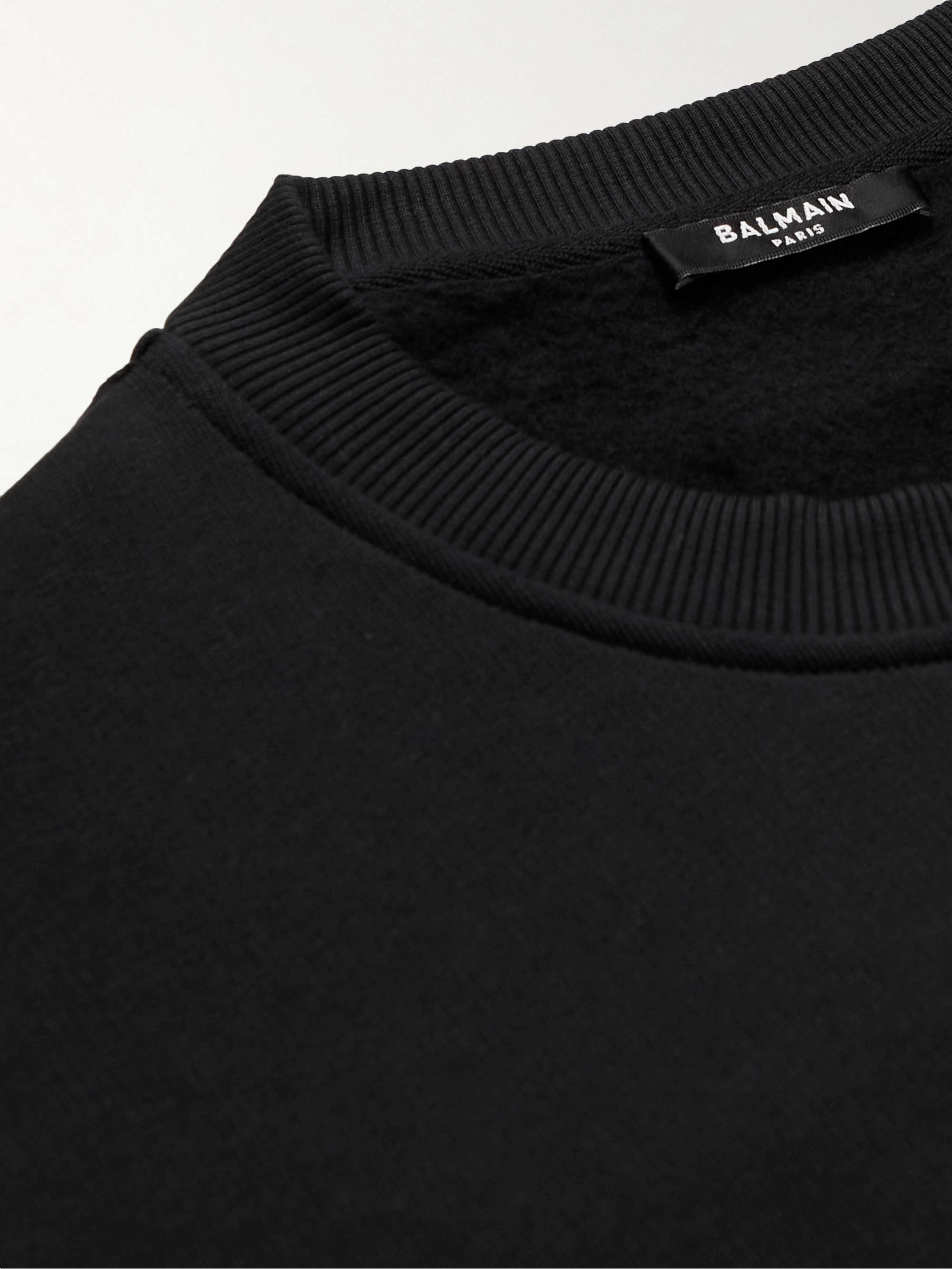 BALMAIN Logo-Embroidered Cotton-Jersey Sweatshirt