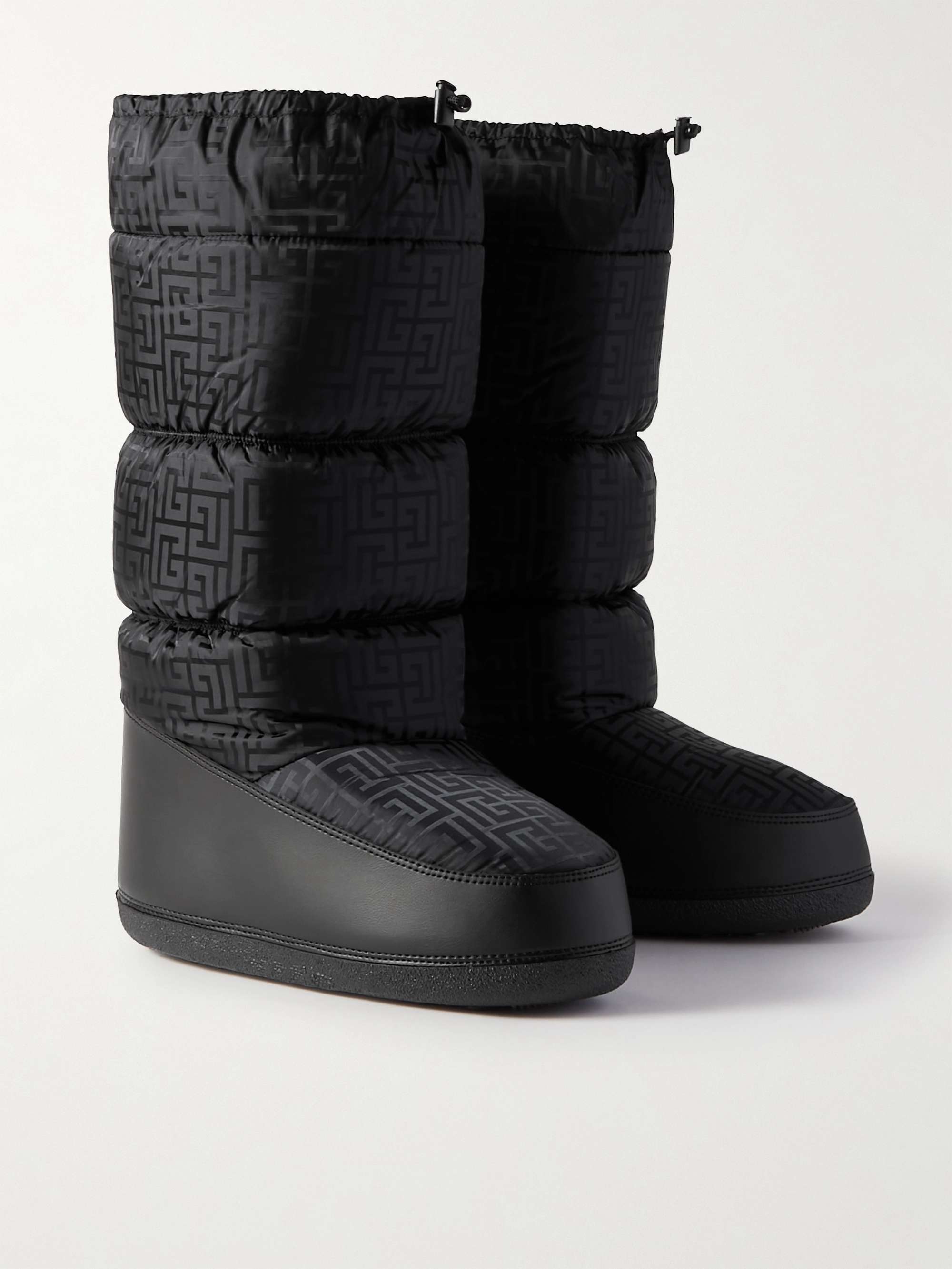 BALMAIN + Rossignol Leather-Trimmed Logo-Jacquard Nylon Snow Boots