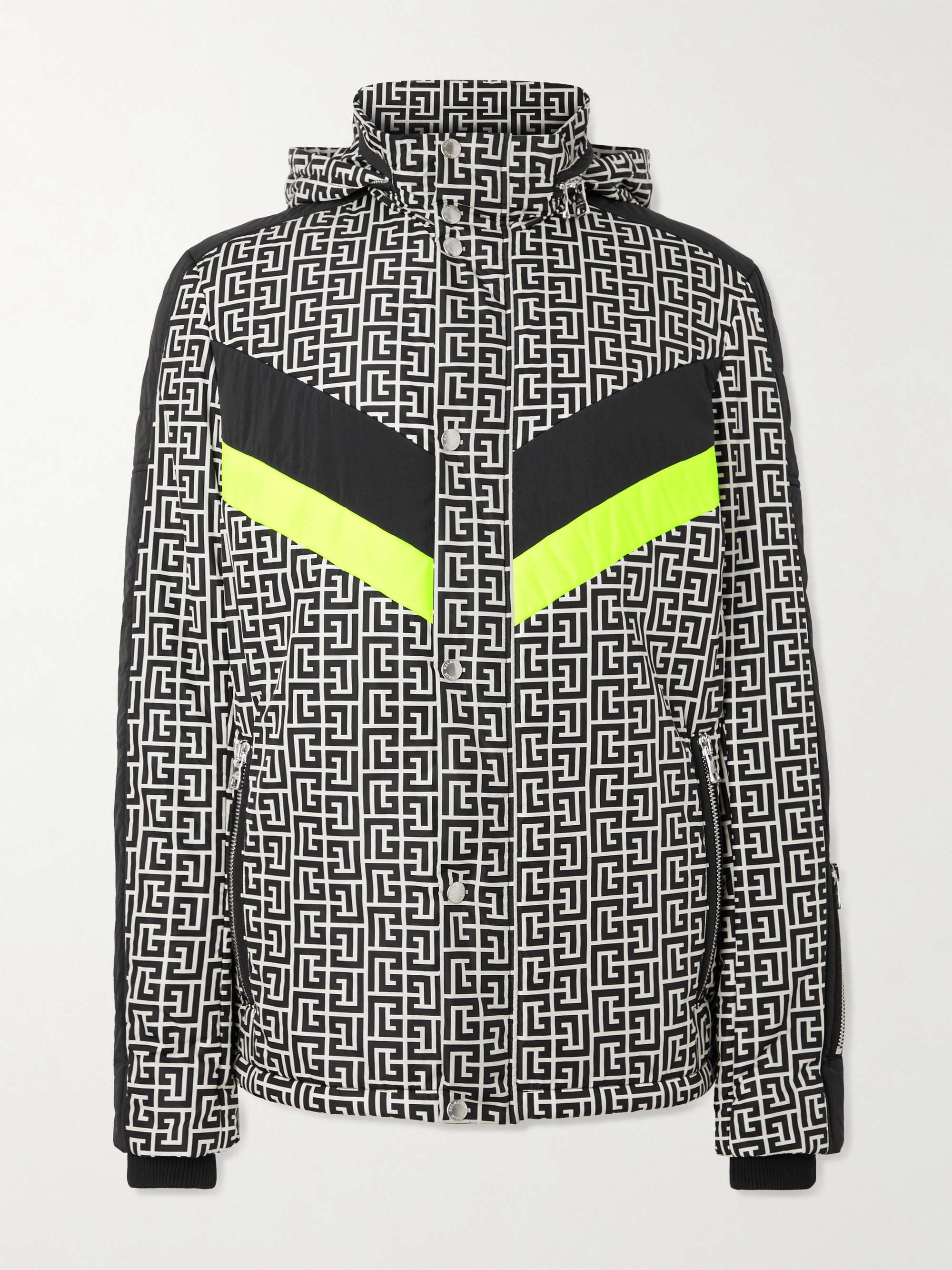 BALMAIN + Rossignol Panelled Logo-Print Hooded Ski Jacket