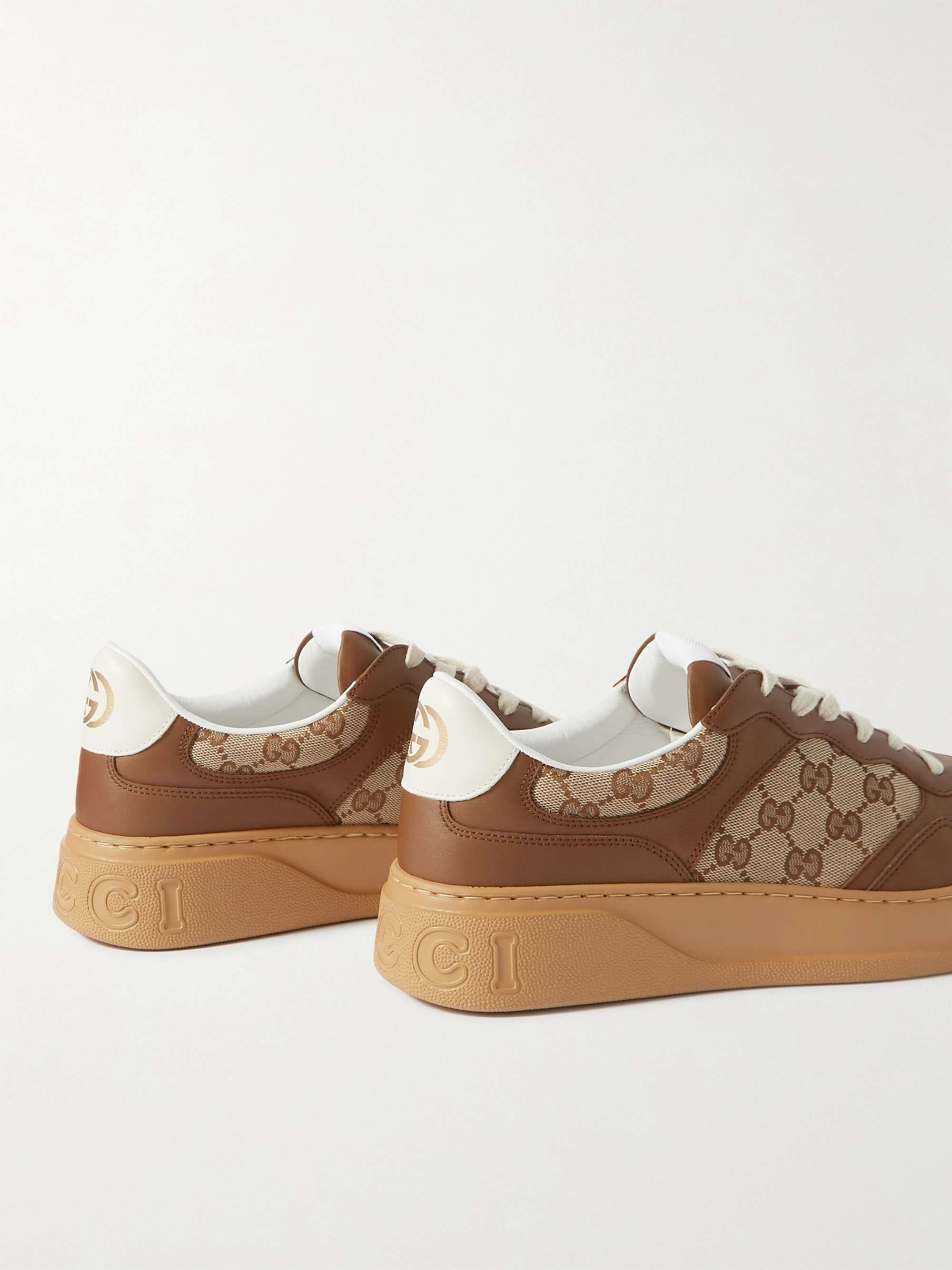 GUCCI Jive Monogrammed Canvas and Leather Sneakers