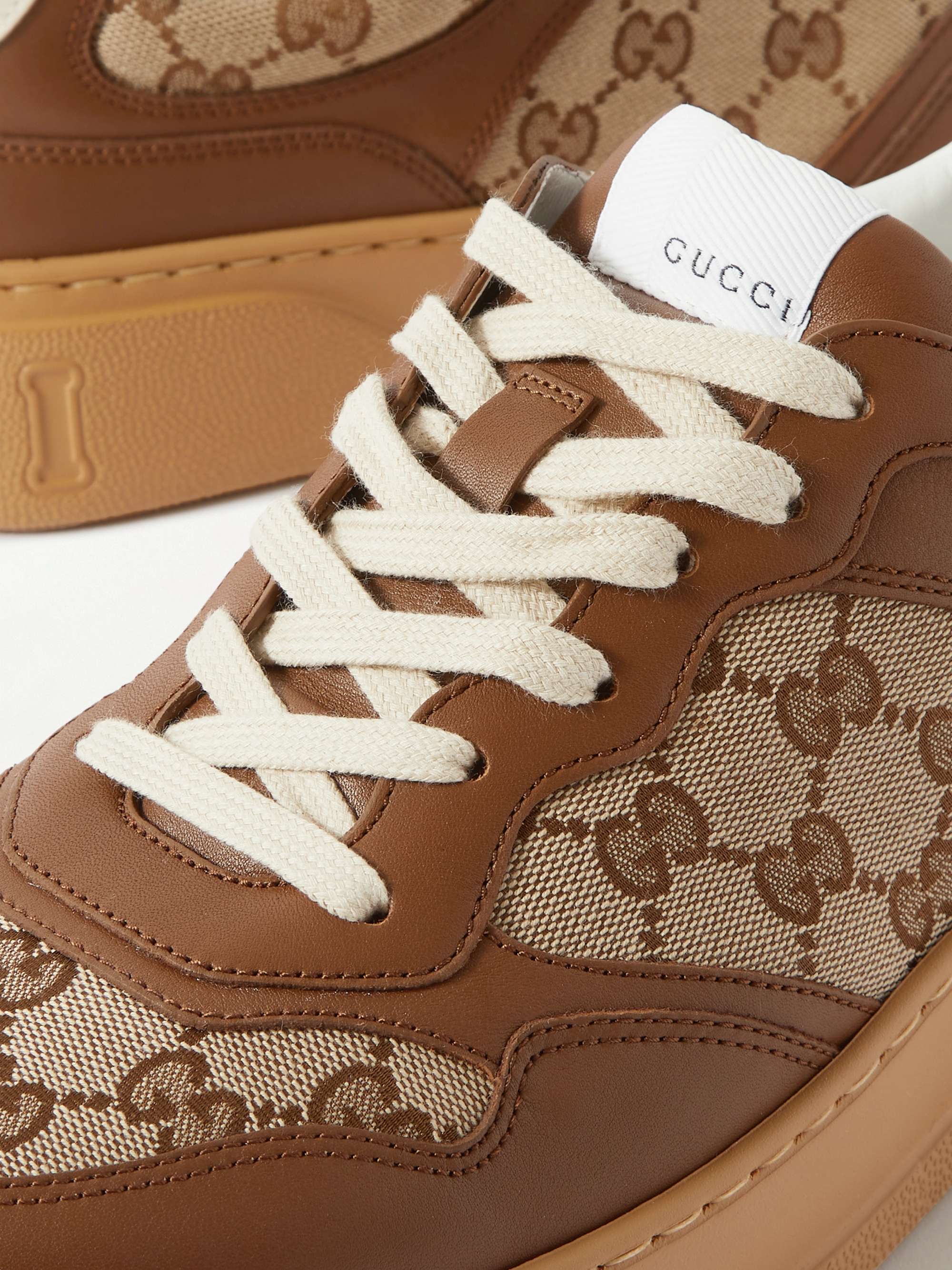 GUCCI Jive Monogrammed Canvas and Leather Sneakers