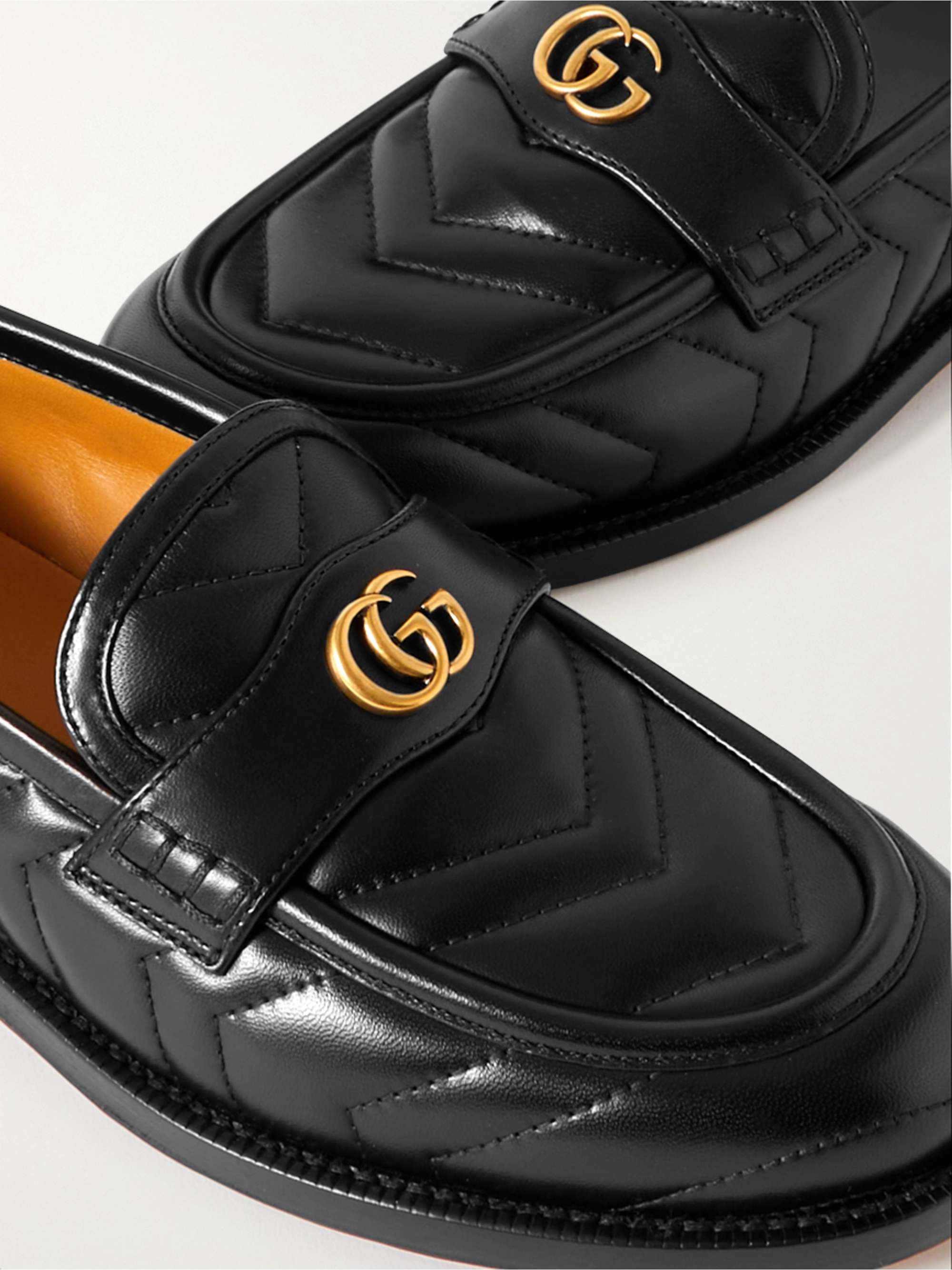GUCCI Marmont Logo-Detailed Quilted Leather Loafers
