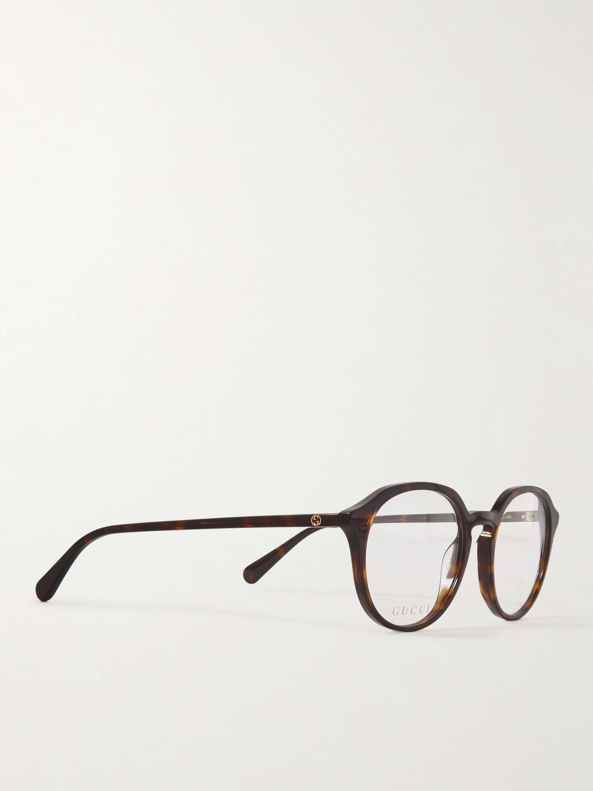 GUCCI EYEWEAR Round-Frame Tortoiseshell Acetate Optical Glasses