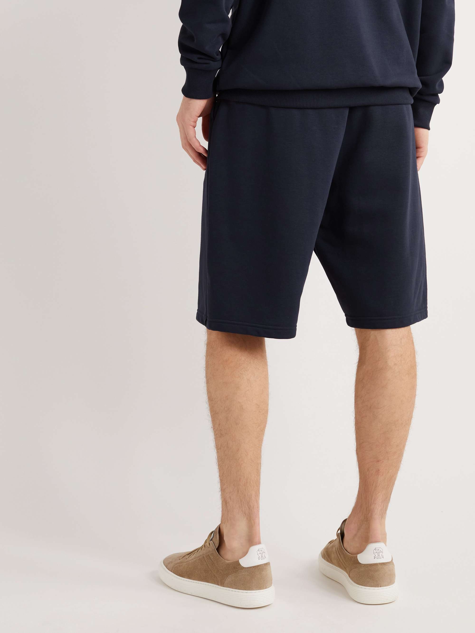 ZEGNA Wide-Leg Cotton-Blend Jersey Drawstring Shorts