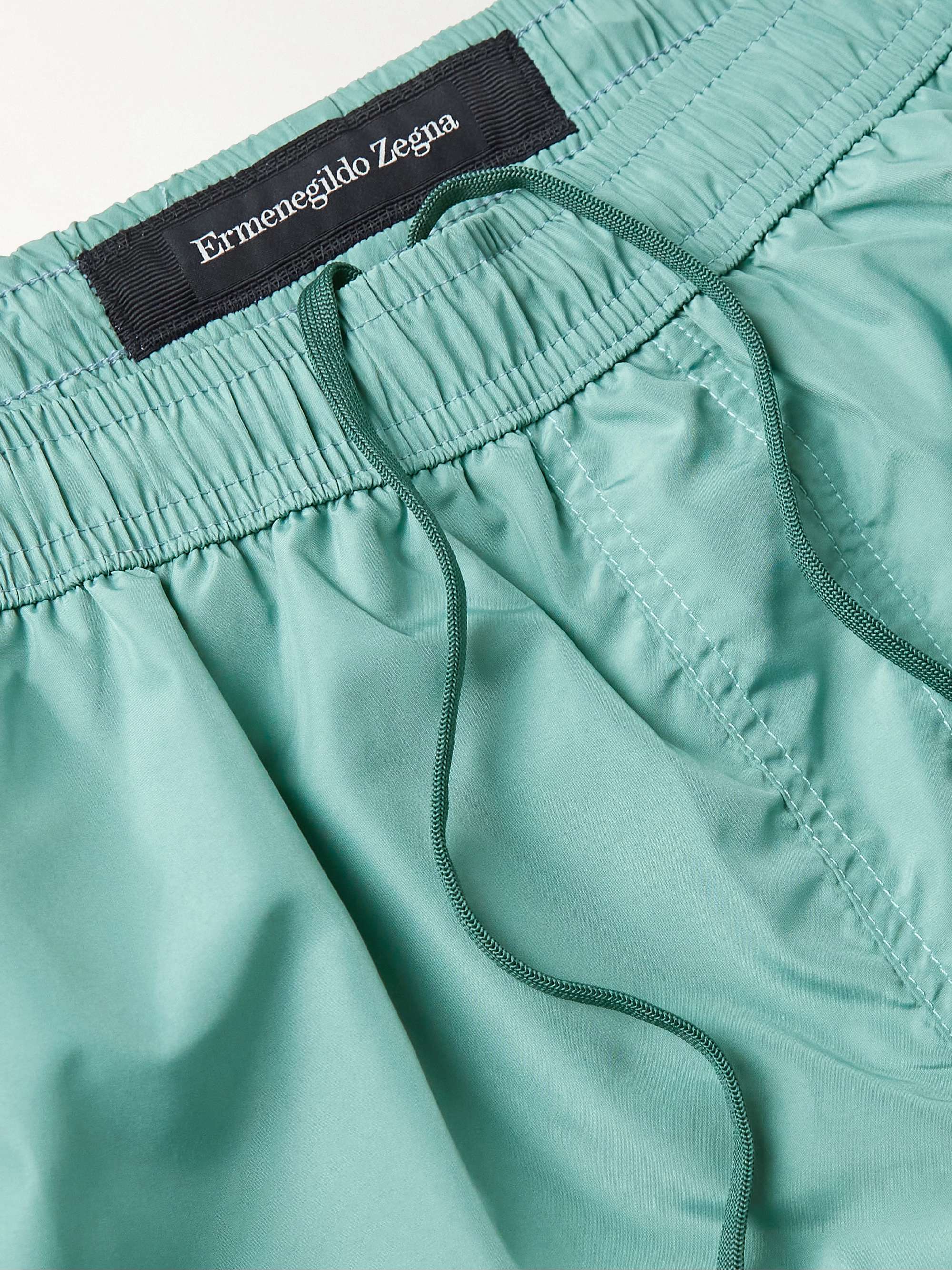 ZEGNA Essential Mid-Length Logo-Embroidered Swim Shorts