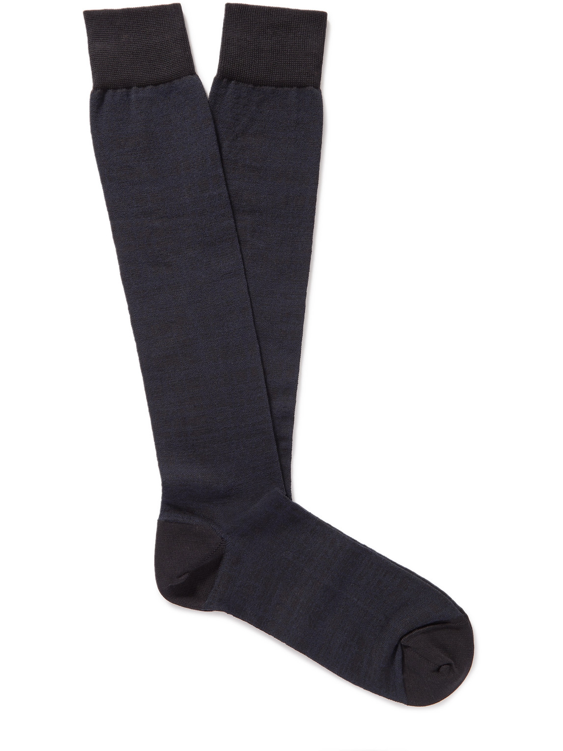 Ermenegildo Zegna Cotton-blend Mid-calf Socks In Blue