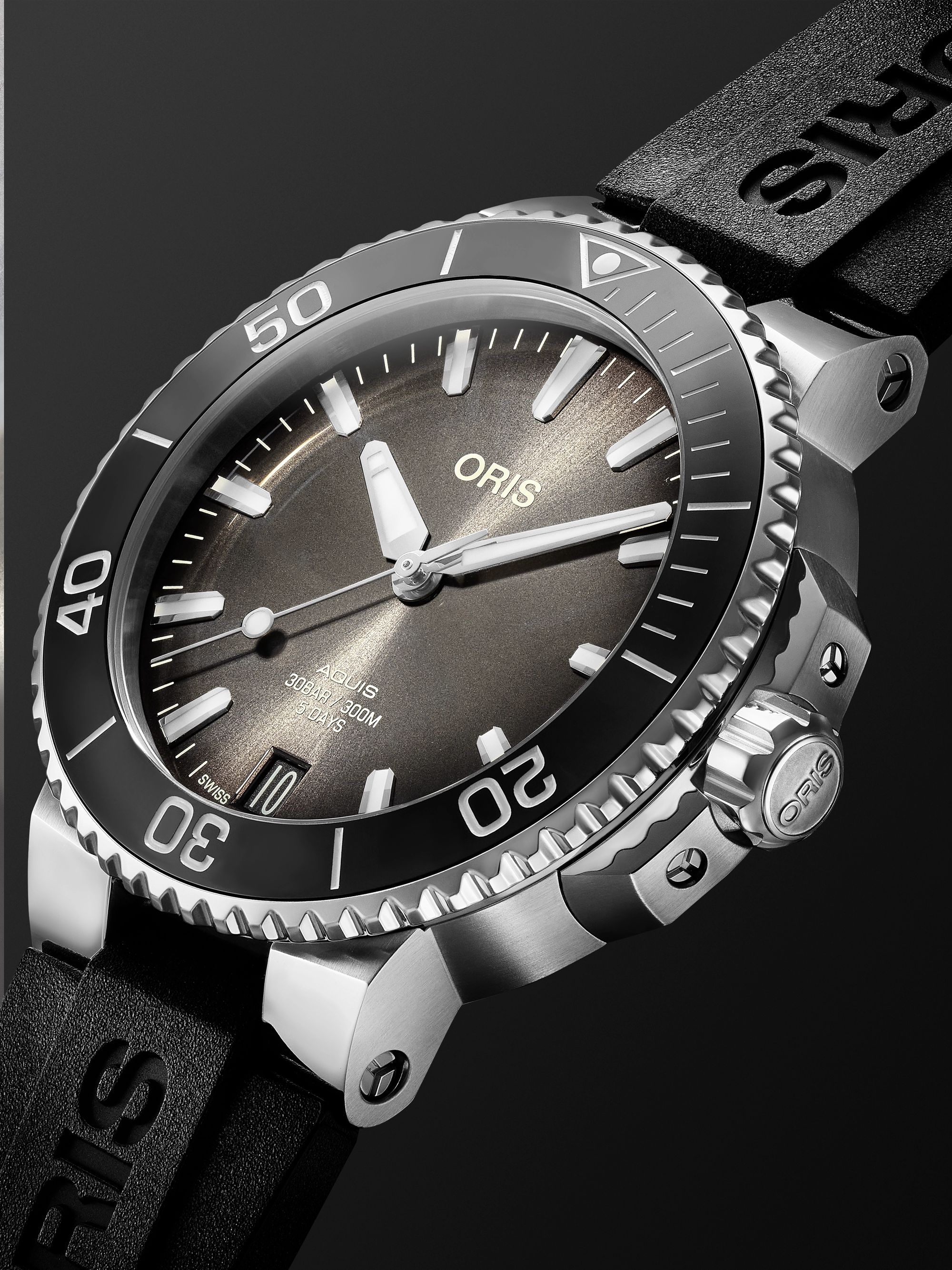 ORIS Aquis Date Automatic 41.5mm Stainless Steel and Rubber Watch, Ref. No. 01 400 7769 4154-07 4 22 74FC