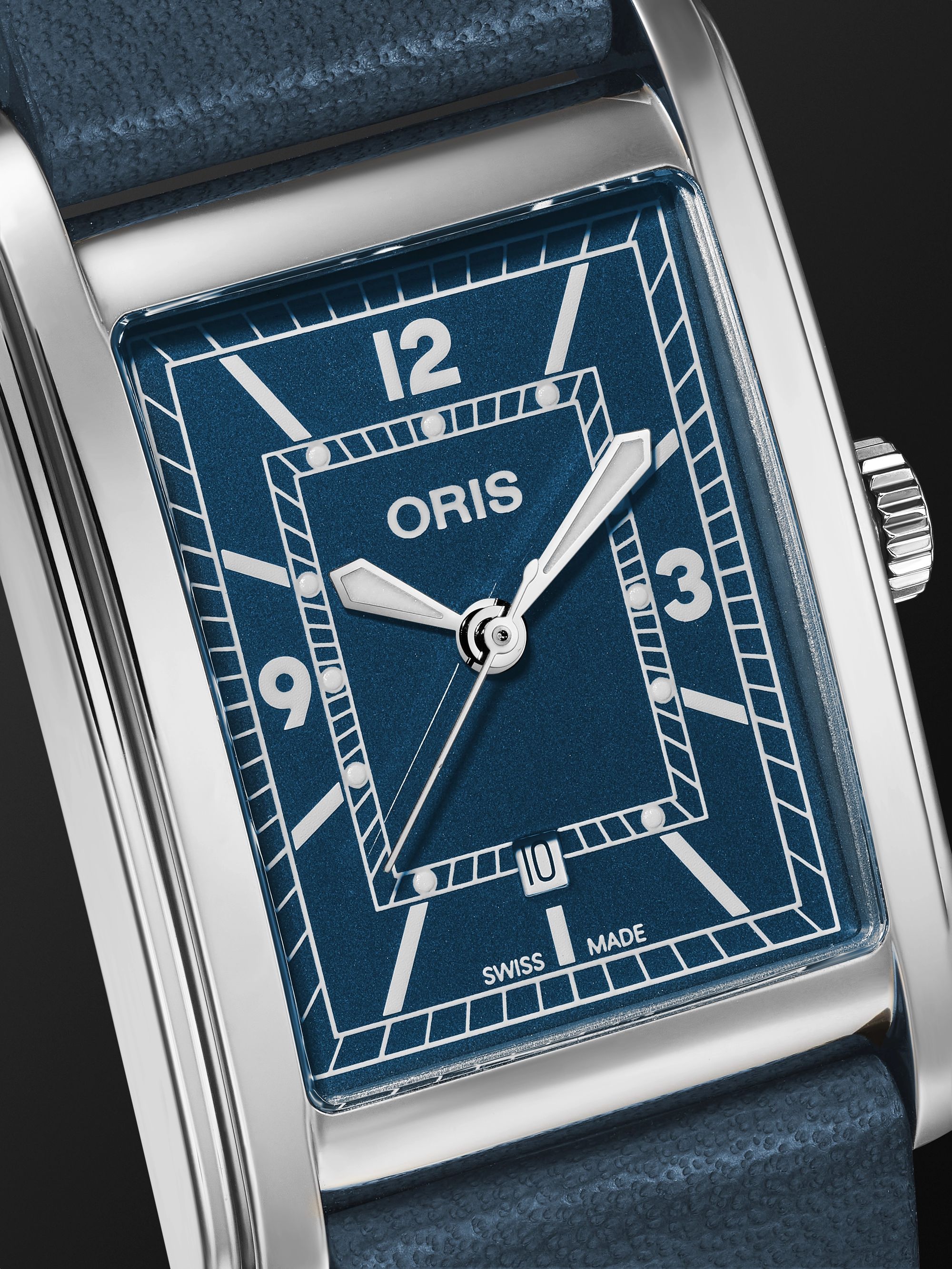ORIS Rectangular Automatic 25.5mm Stainless Steel and Leather Watch, Ref. No. 01 561 7783 4065-07 5 19 17