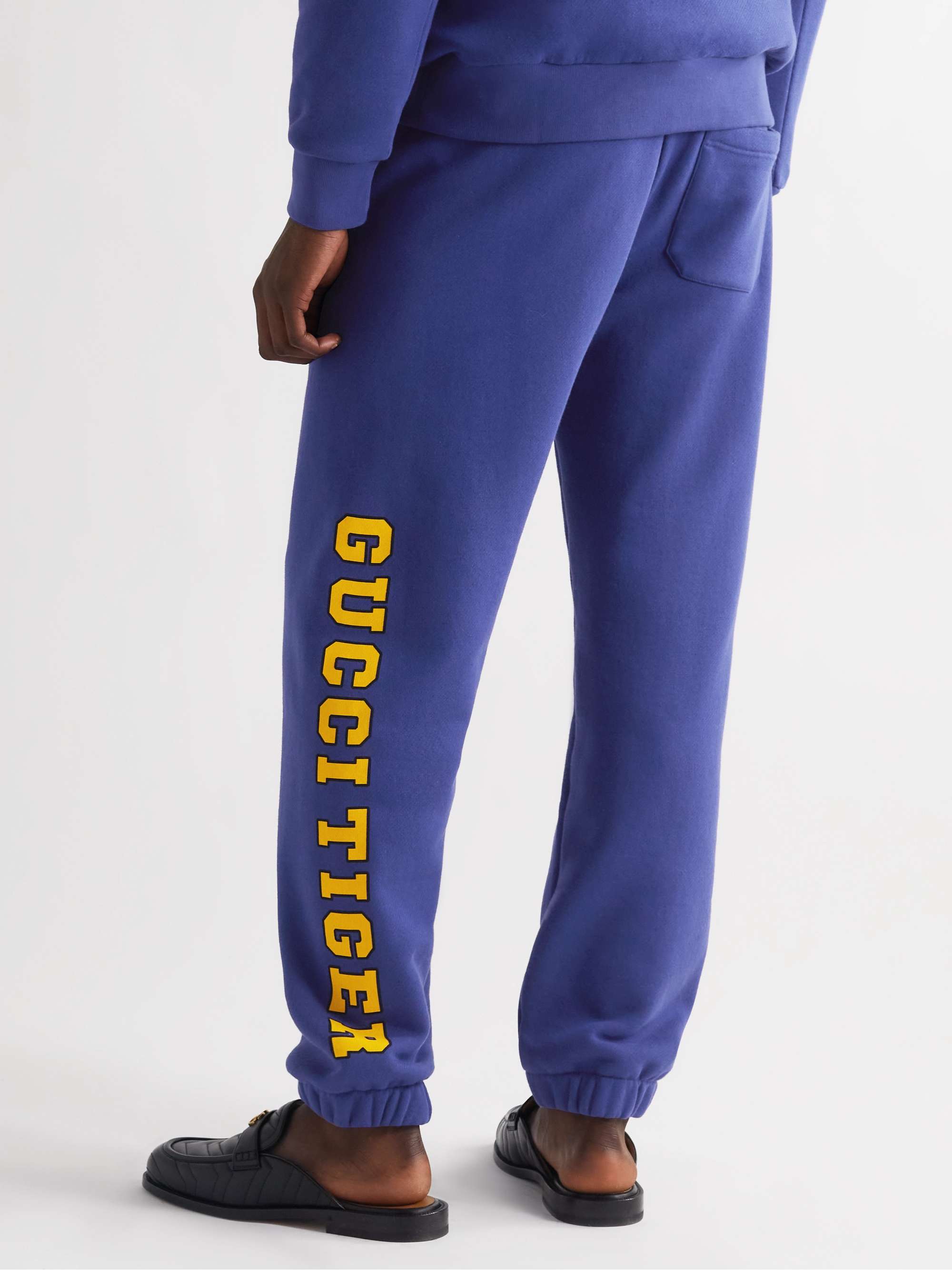 GUCCI Tapered Printed Cotton-Jersey Sweatpants