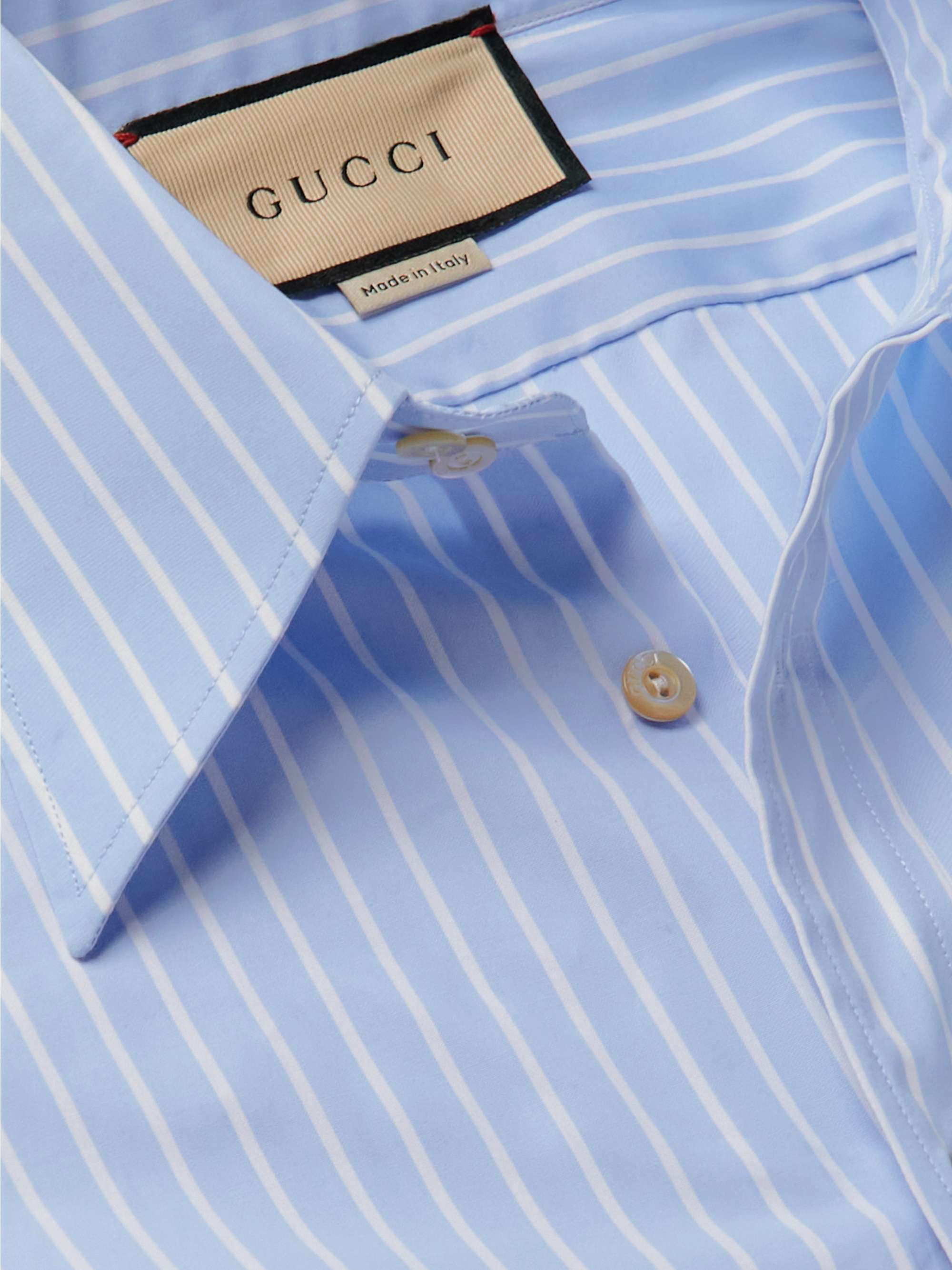 GUCCI Striped Cotton-Poplin Shirt