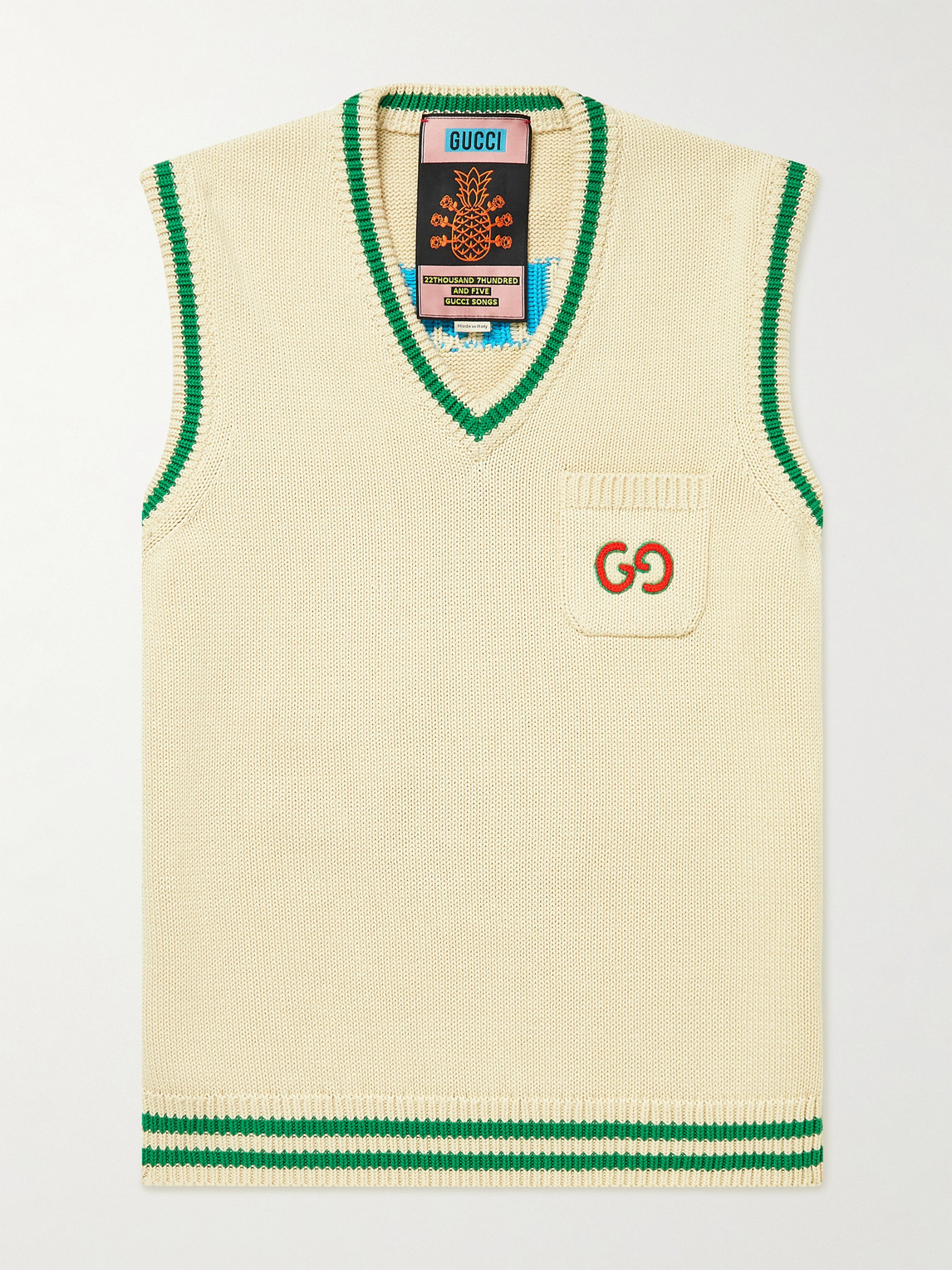 GUCCI EMBROIDERED COTTON-JACQUARD jumper waistcoat