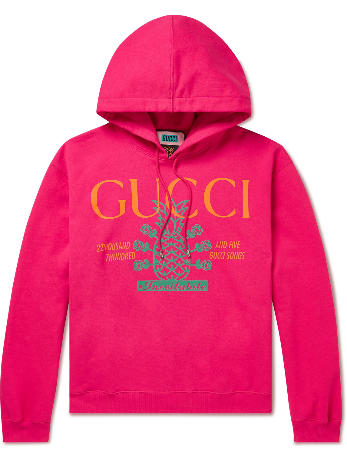 GUCCI - Logo-Print Cotton-Jersey Hoodie - Men - Red - S for Men