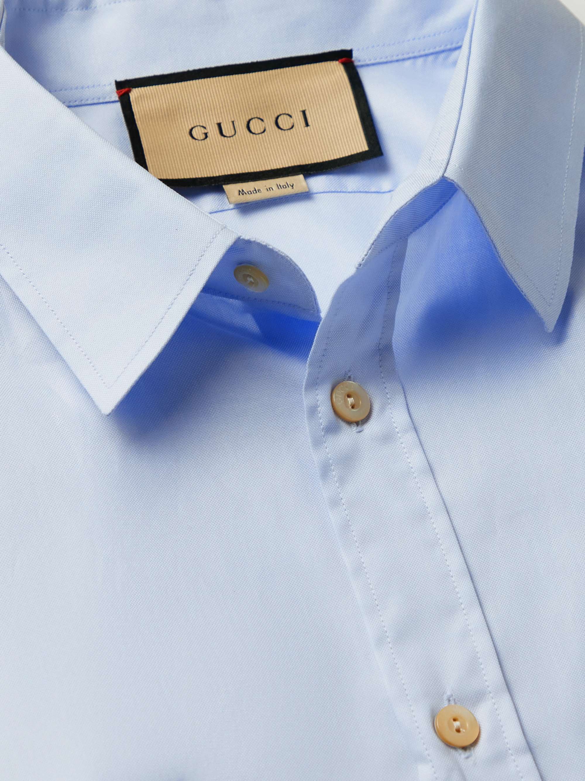 GUCCI Logo-Embroidered Cotton Oxford Shirt