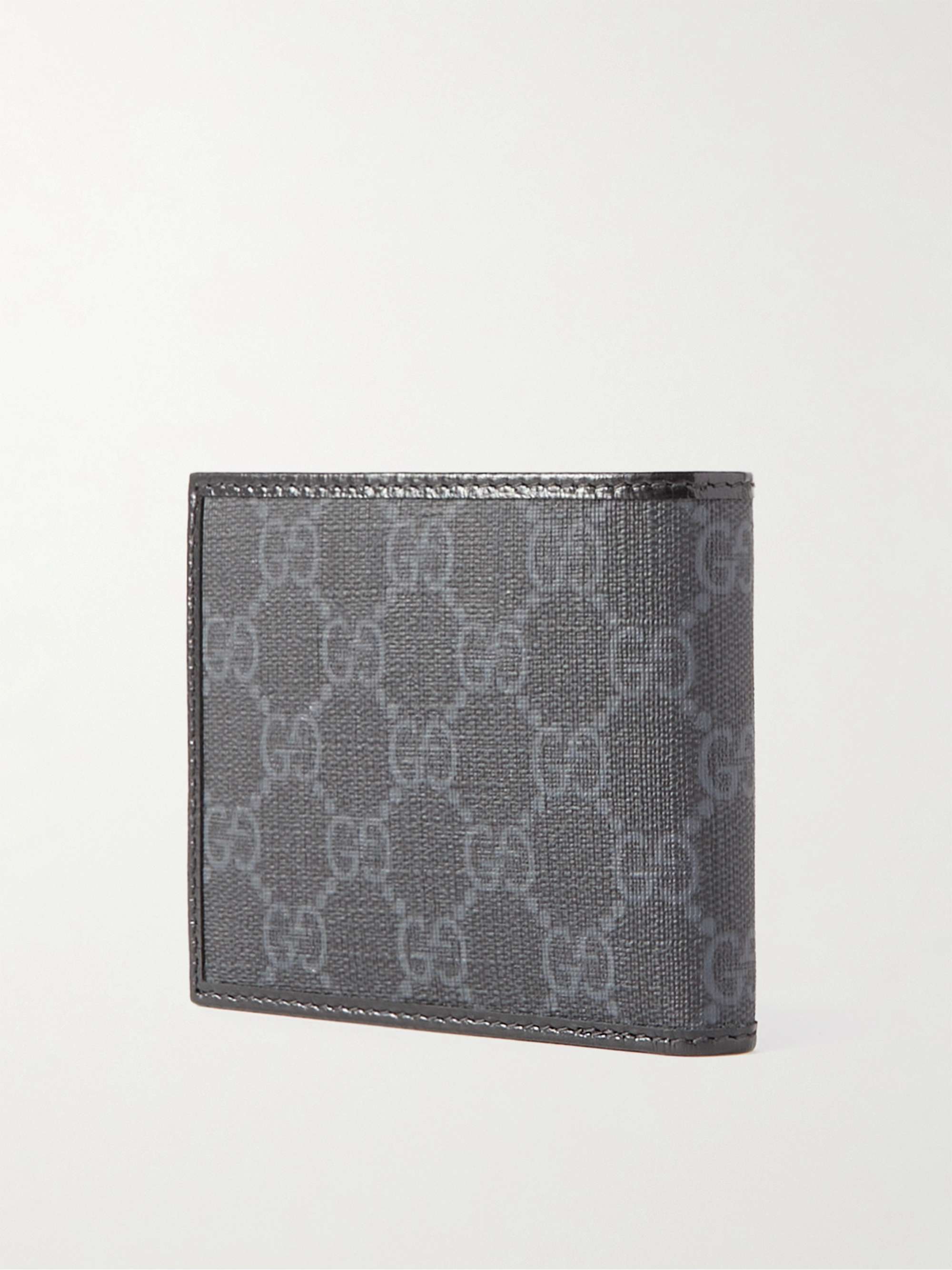 GUCCI Leather-Trimmed Monogrammed Supreme Coated-Canvas Billfold Wallet