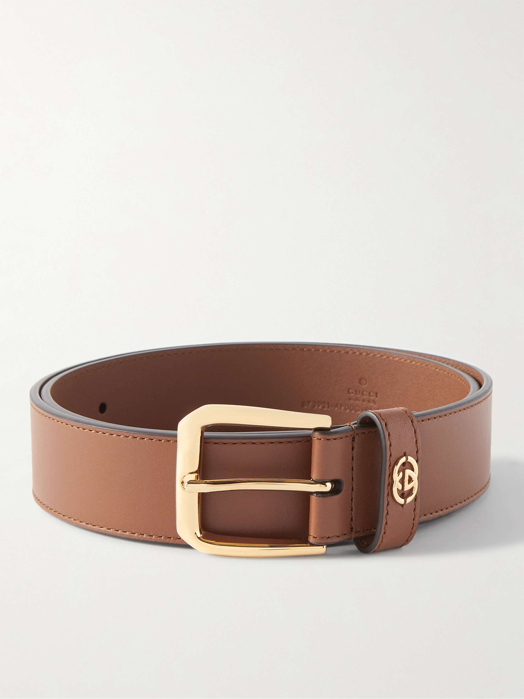 GUCCI 4cm Logo-Embellished Leather Belt