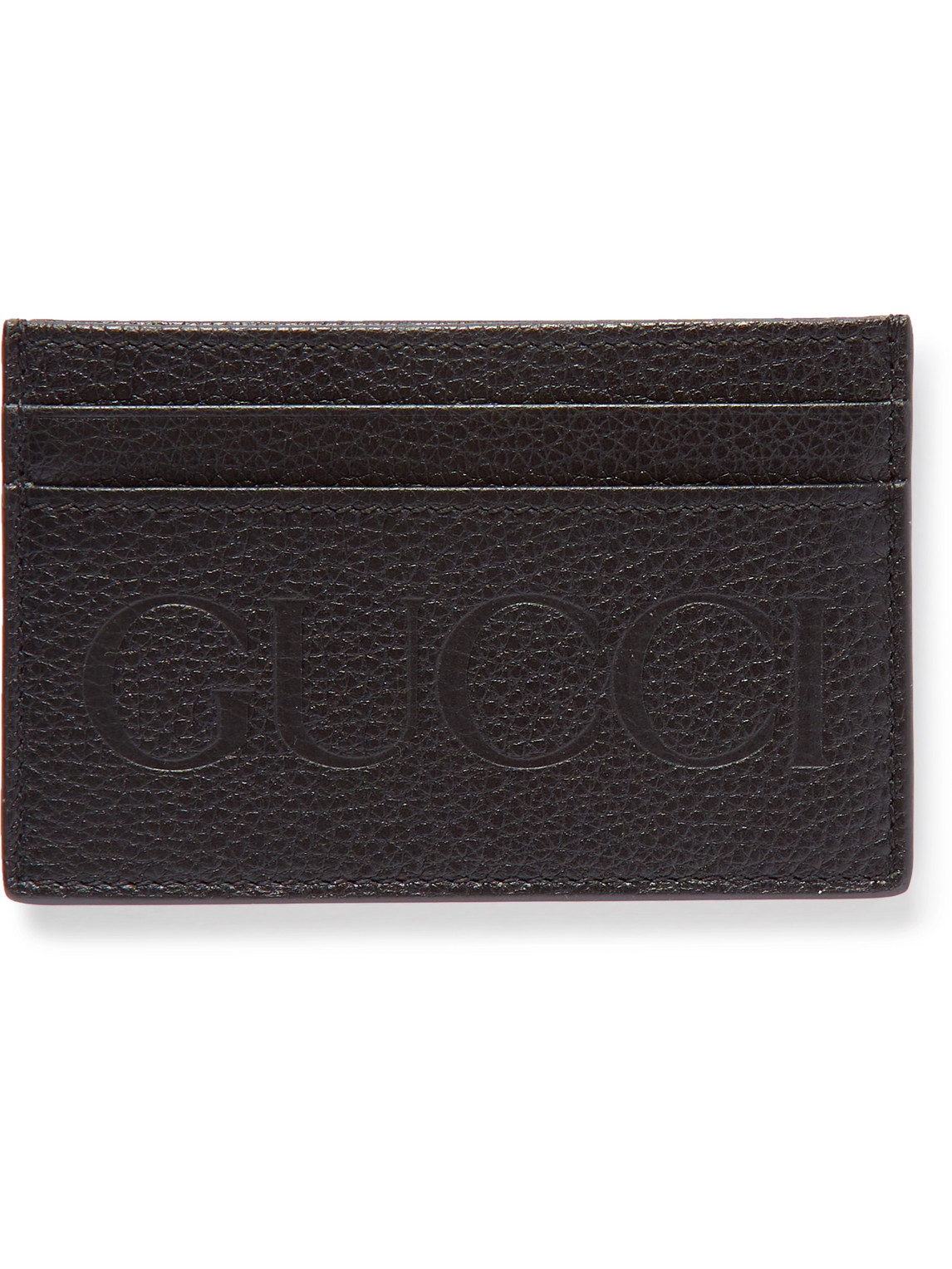 GUCCI Logo-Embossed Pebble-Grain Leather Cardholder