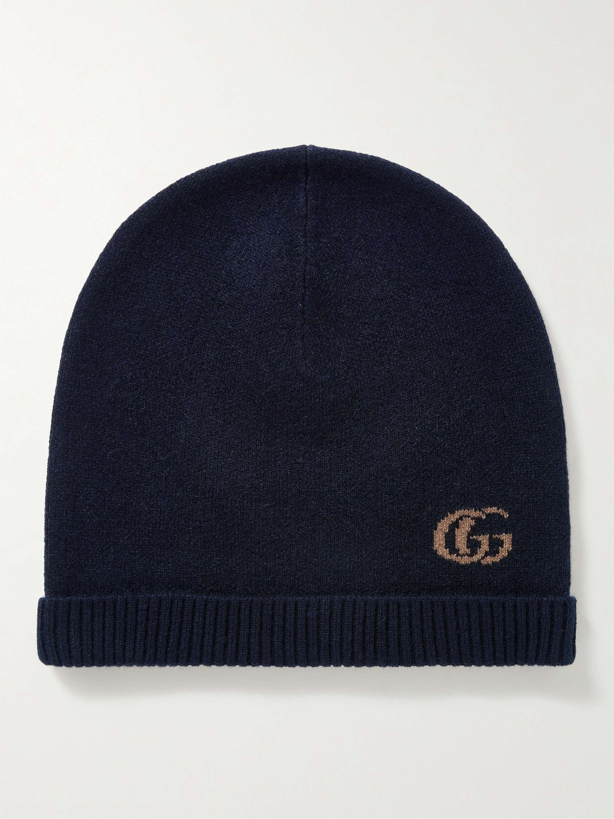 GUCCI Logo-Jacquard Cashmere and Wool-Blend Beanie