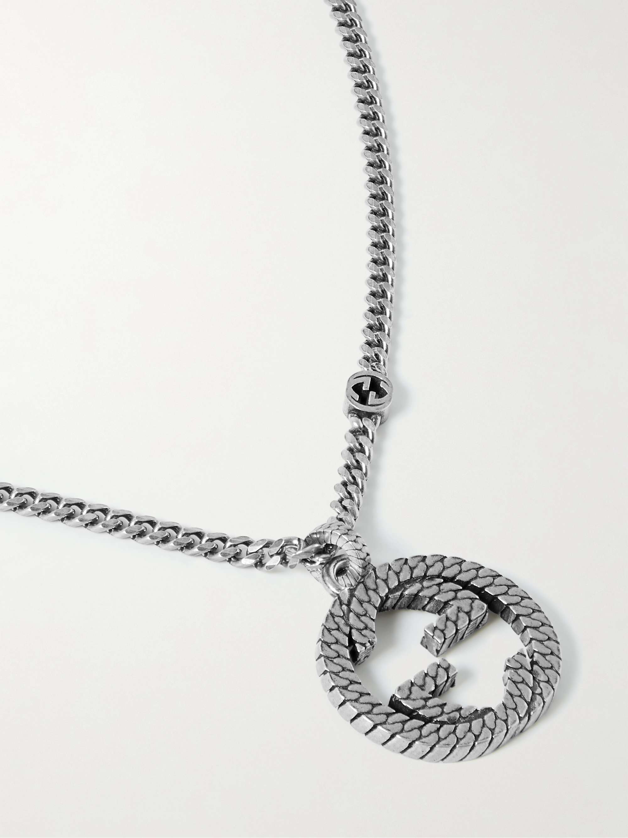 GUCCI Sterling Silver Pendant Necklace