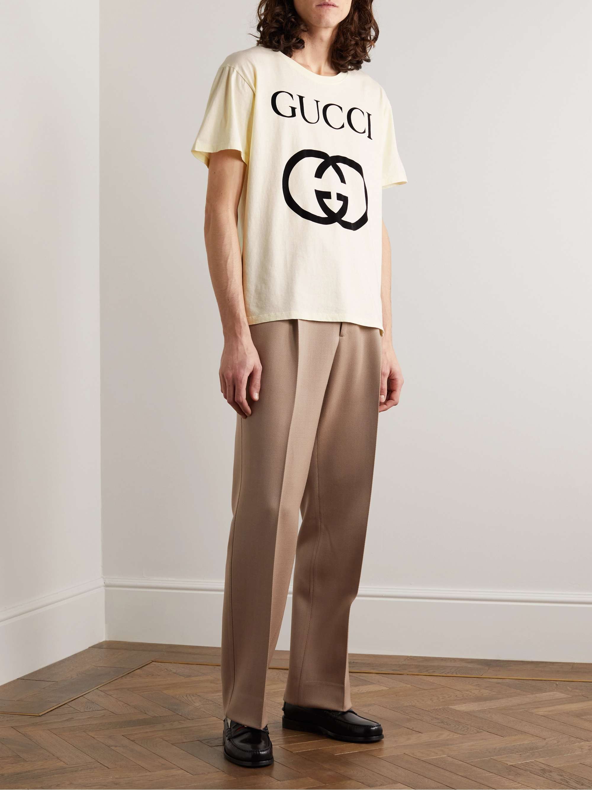 GUCCI Oversized Logo-Print Cotton-Jersey T-Shirt