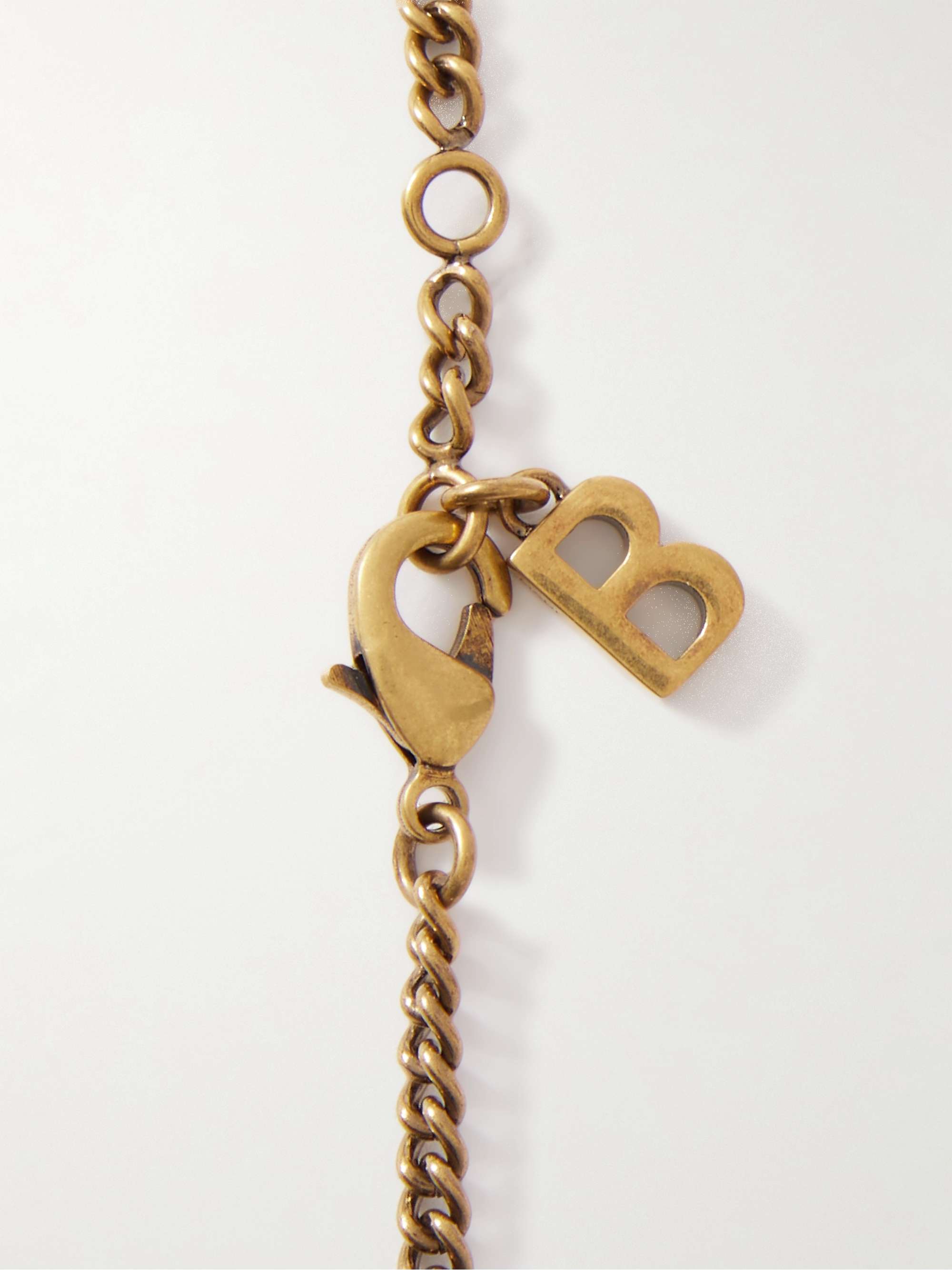 BALENCIAGA Logo-Detailed Gold-Tone Bracelet