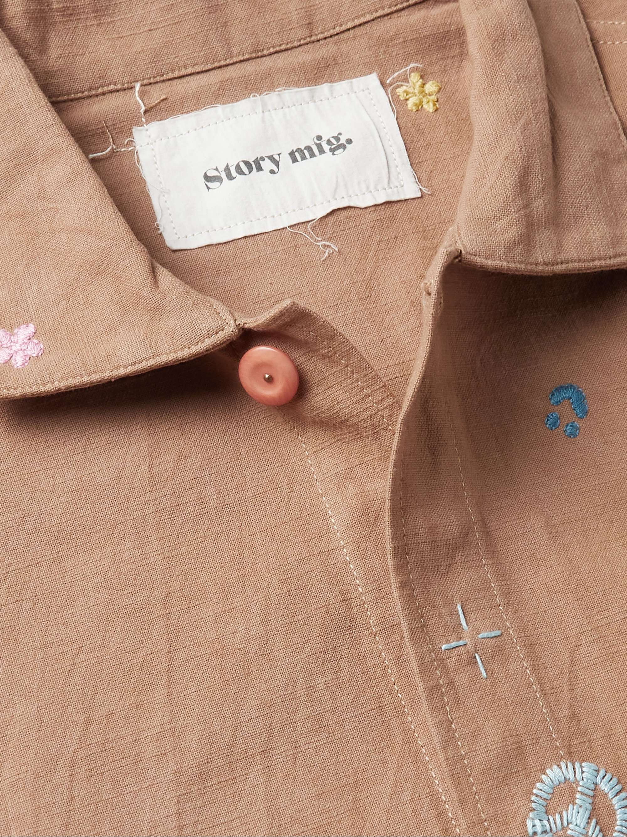 STORY MFG. Short on Time Embellished Slub Organic Cotton Jacket