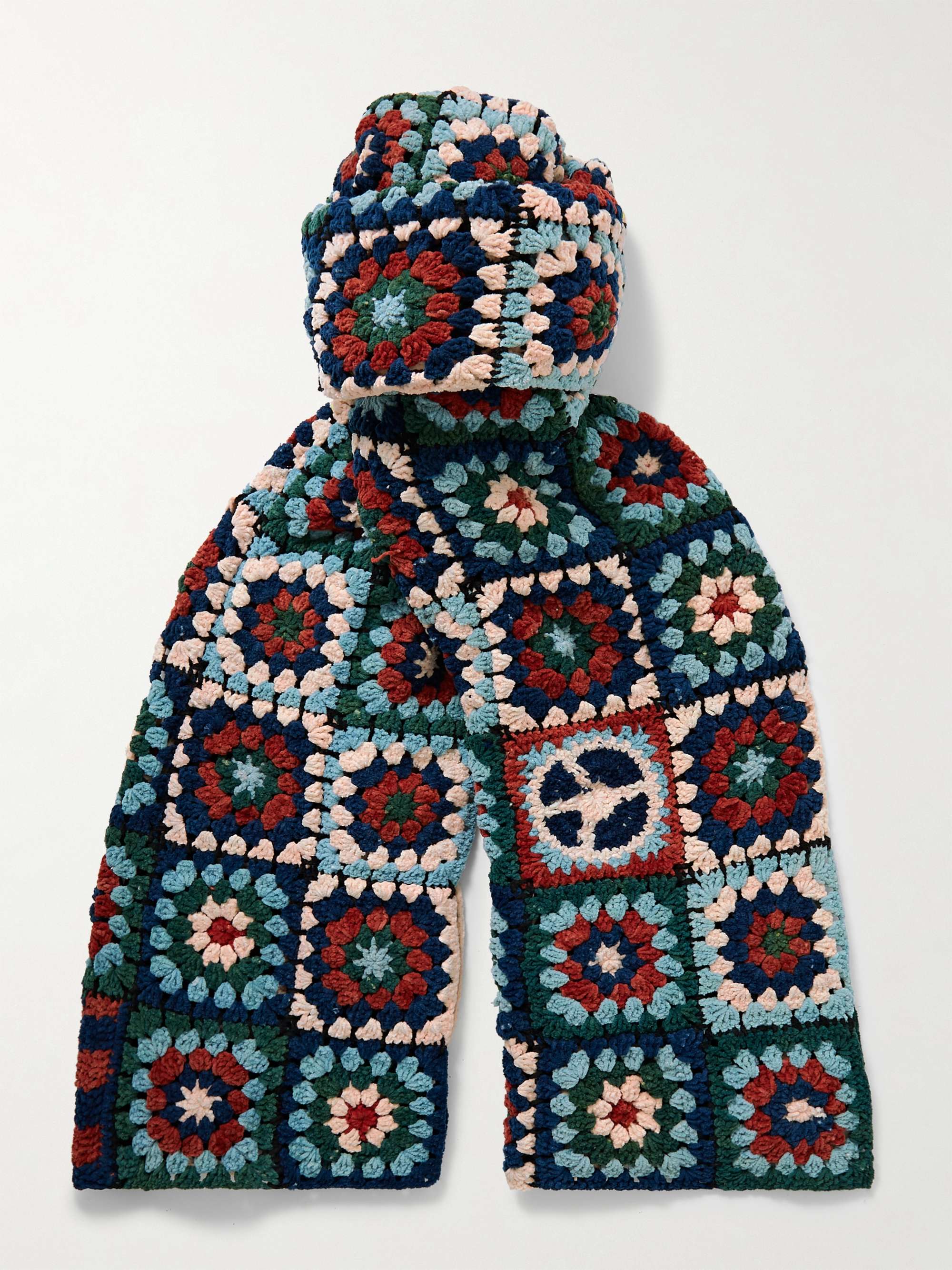 STORY MFG. Piece XL Patchwork Crocheted Organic Cotton Scarf